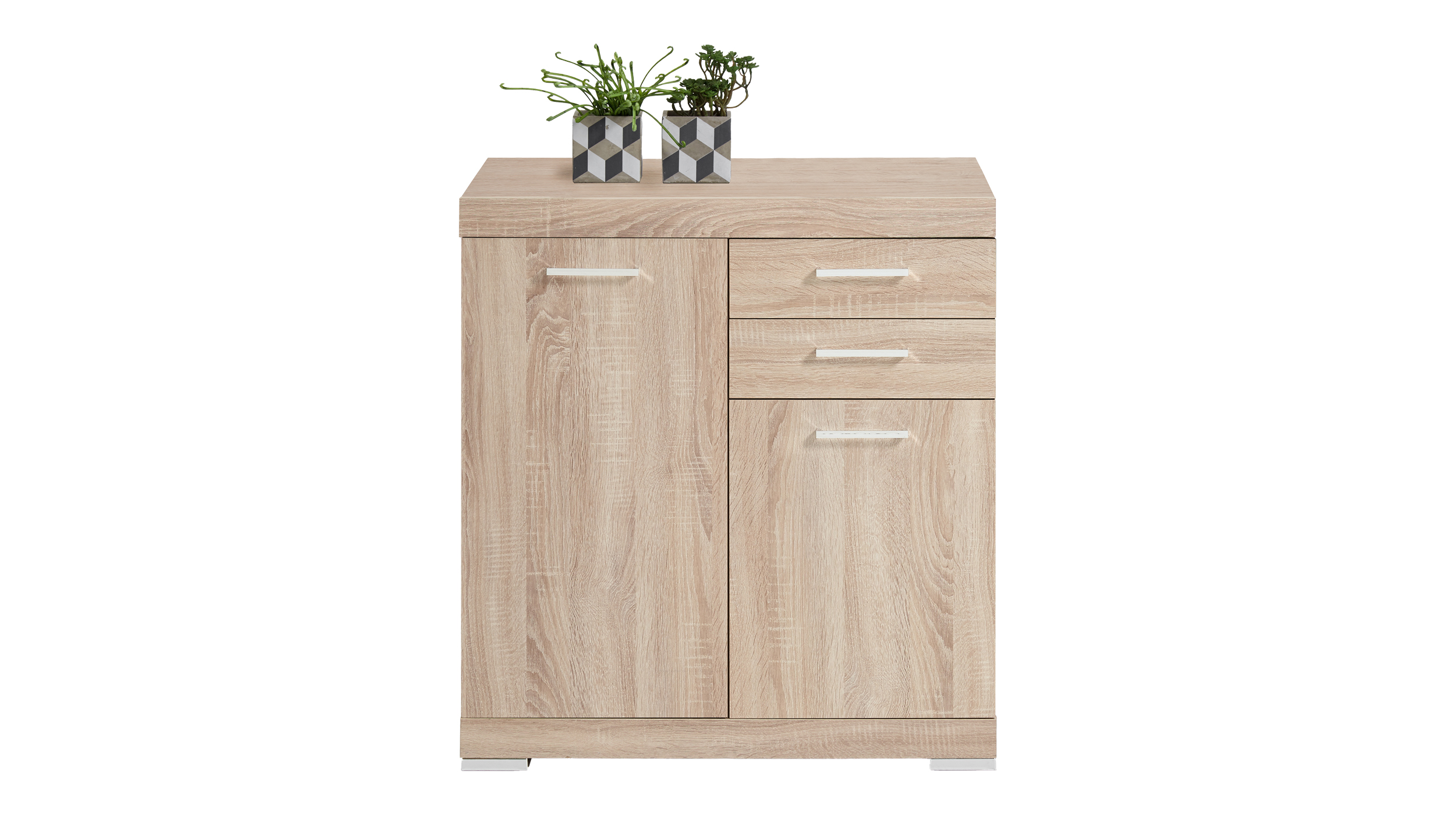 Kommode Eiche 80 x 50 cm - 2 Schubladen - BRISTOL