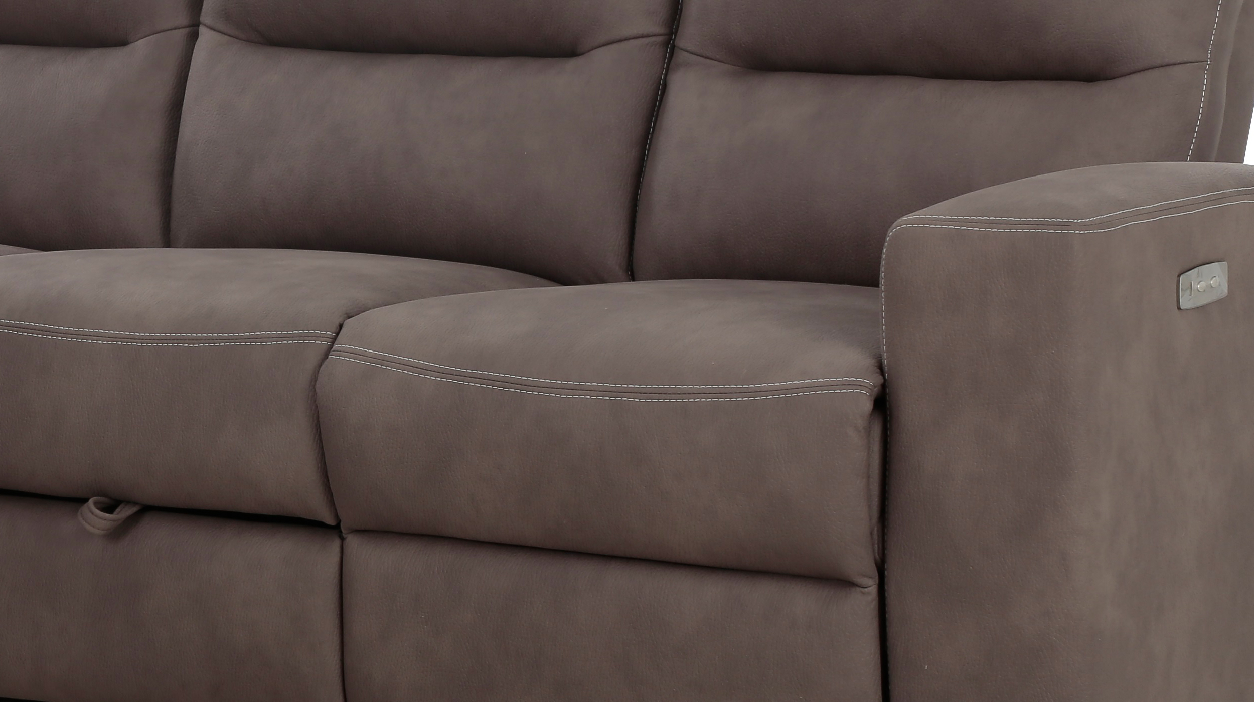 Ecksofa braun 216 x 156 cm mit Relaxfunktion Federkern - PALINA