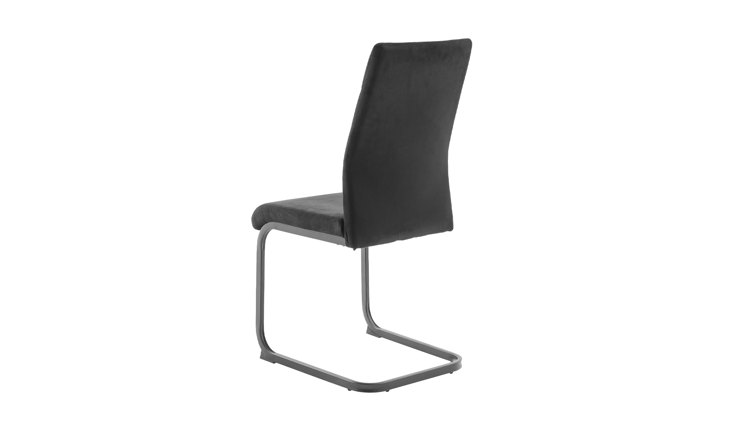 Schwingstuhl schwarz Freischwinger Veloursoptik - TICINO
