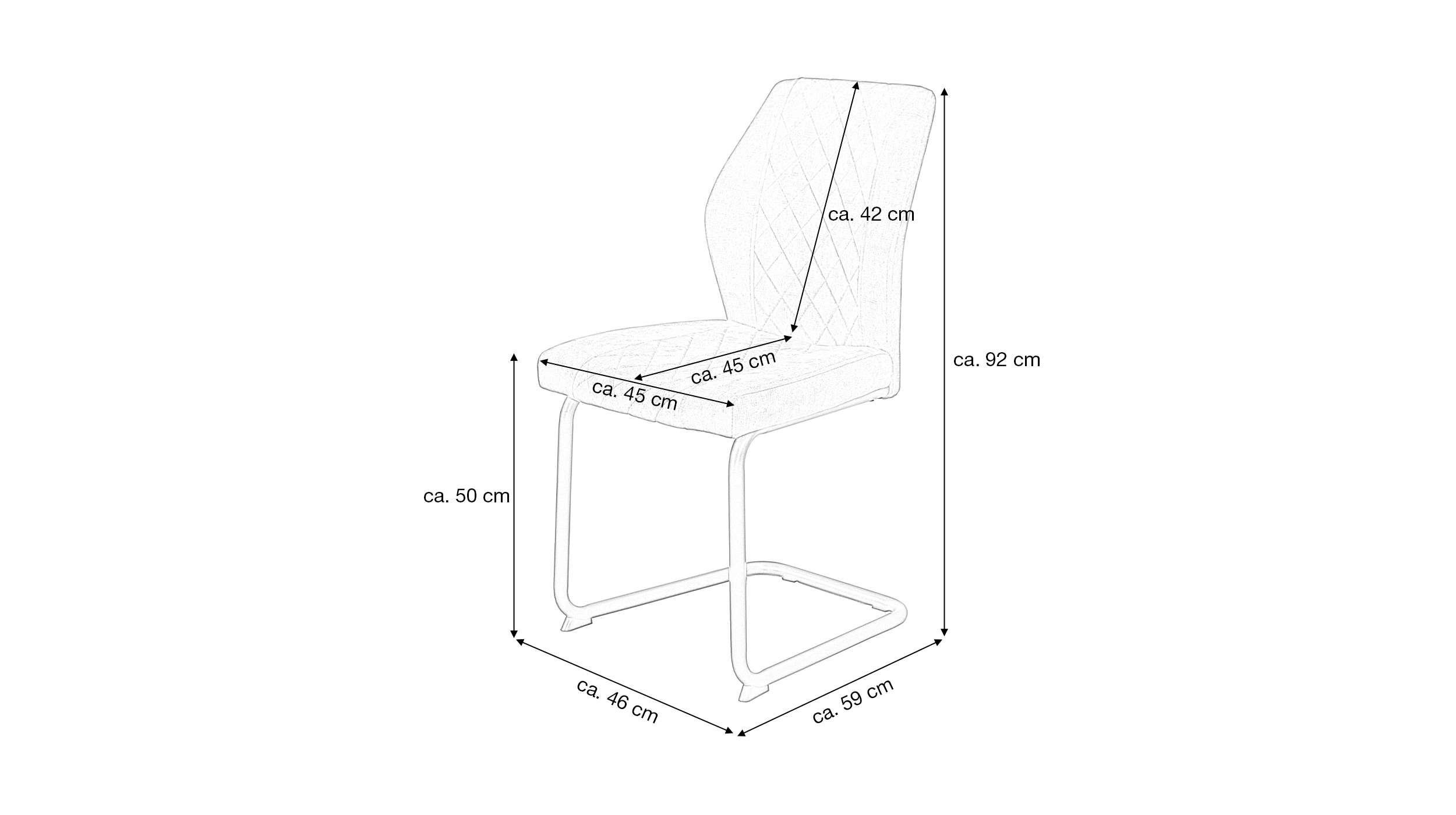 Schwingstuhl für Esszimmer anthrazit Microfaser Samtvelour - OLDE