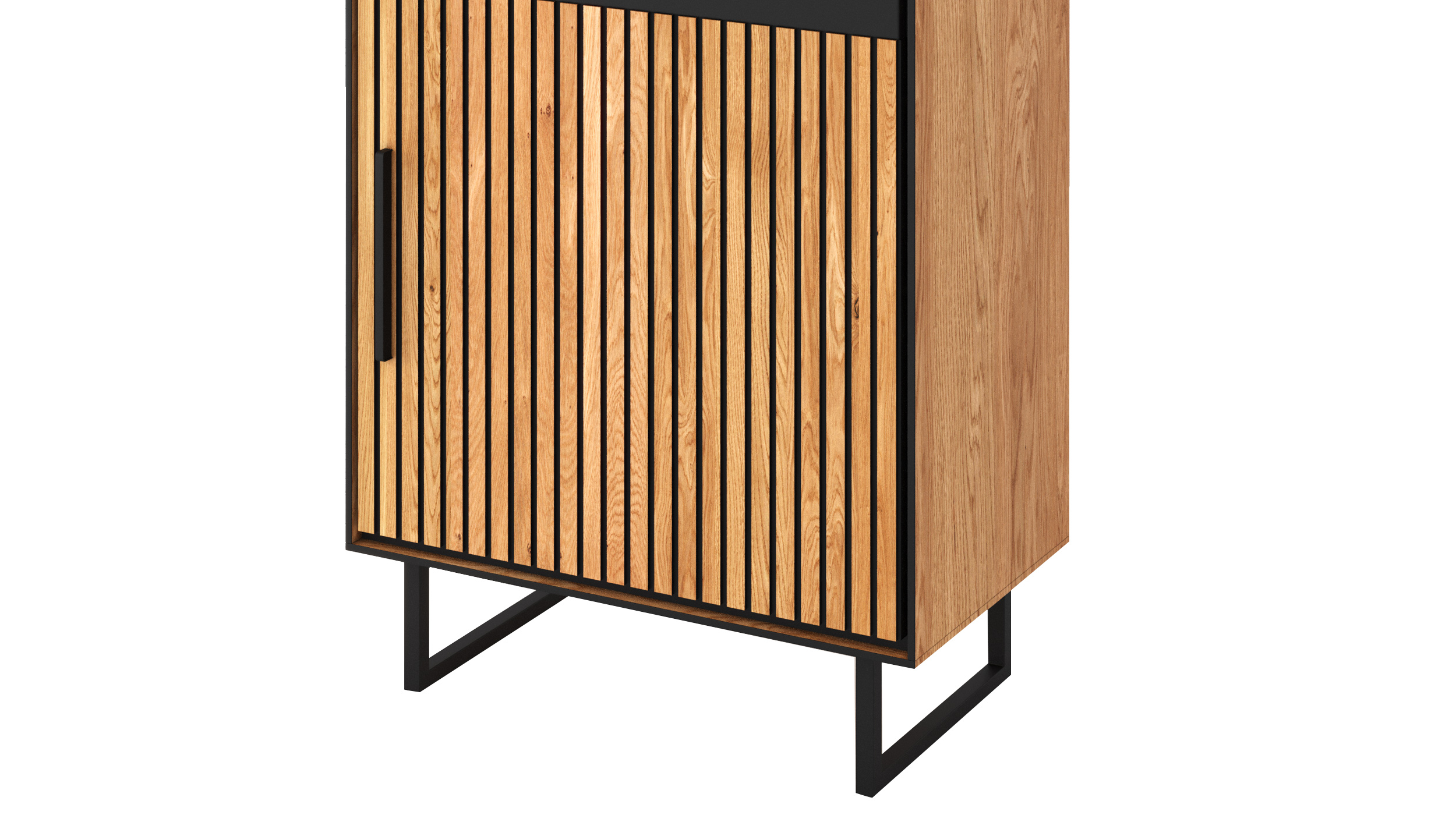 Vitrine mit Glastür Eiche teilmassiv geölt Breite 54 cm - BELLA