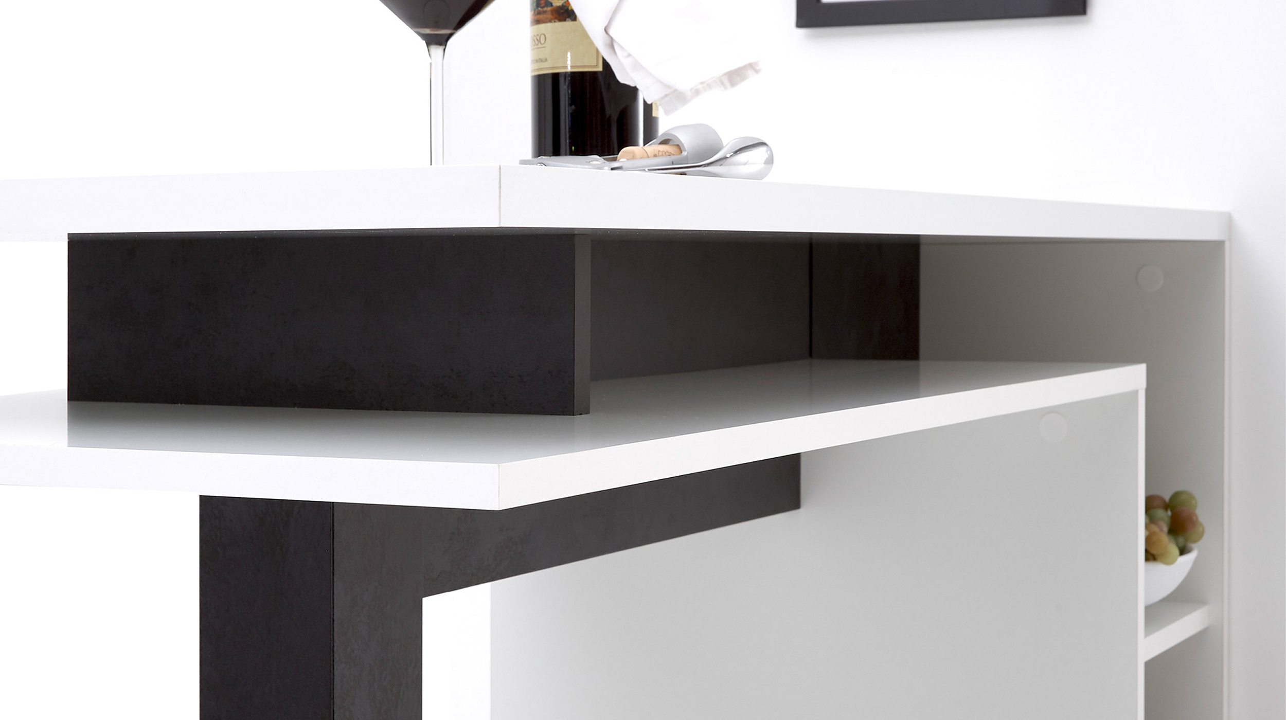 Bartisch weiß - Betonoptik 108 x 50 cm rechteckig - BAY