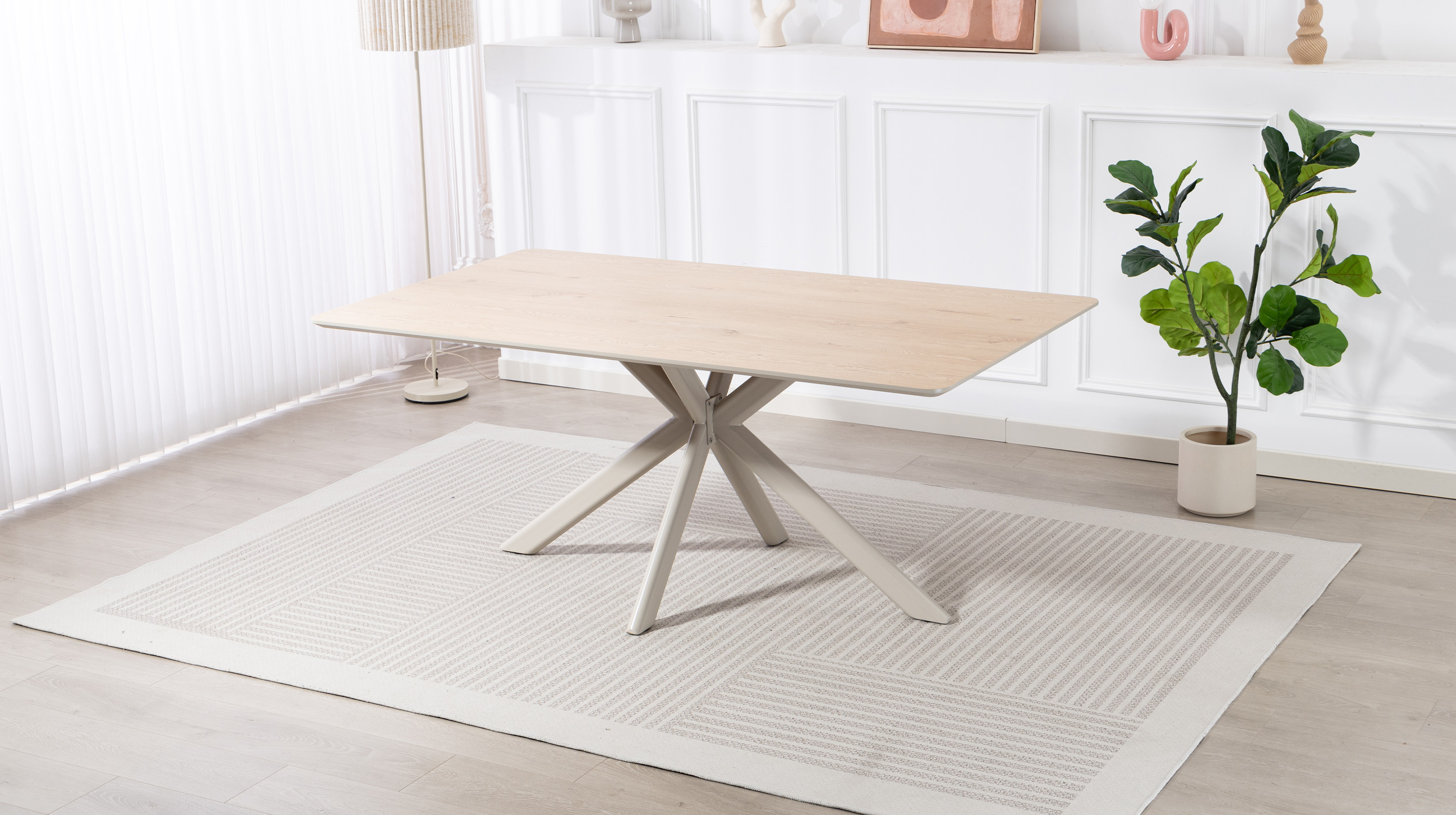 Esstisch 180 x 100 cm Eiche natur Metallgestell - LIVIA