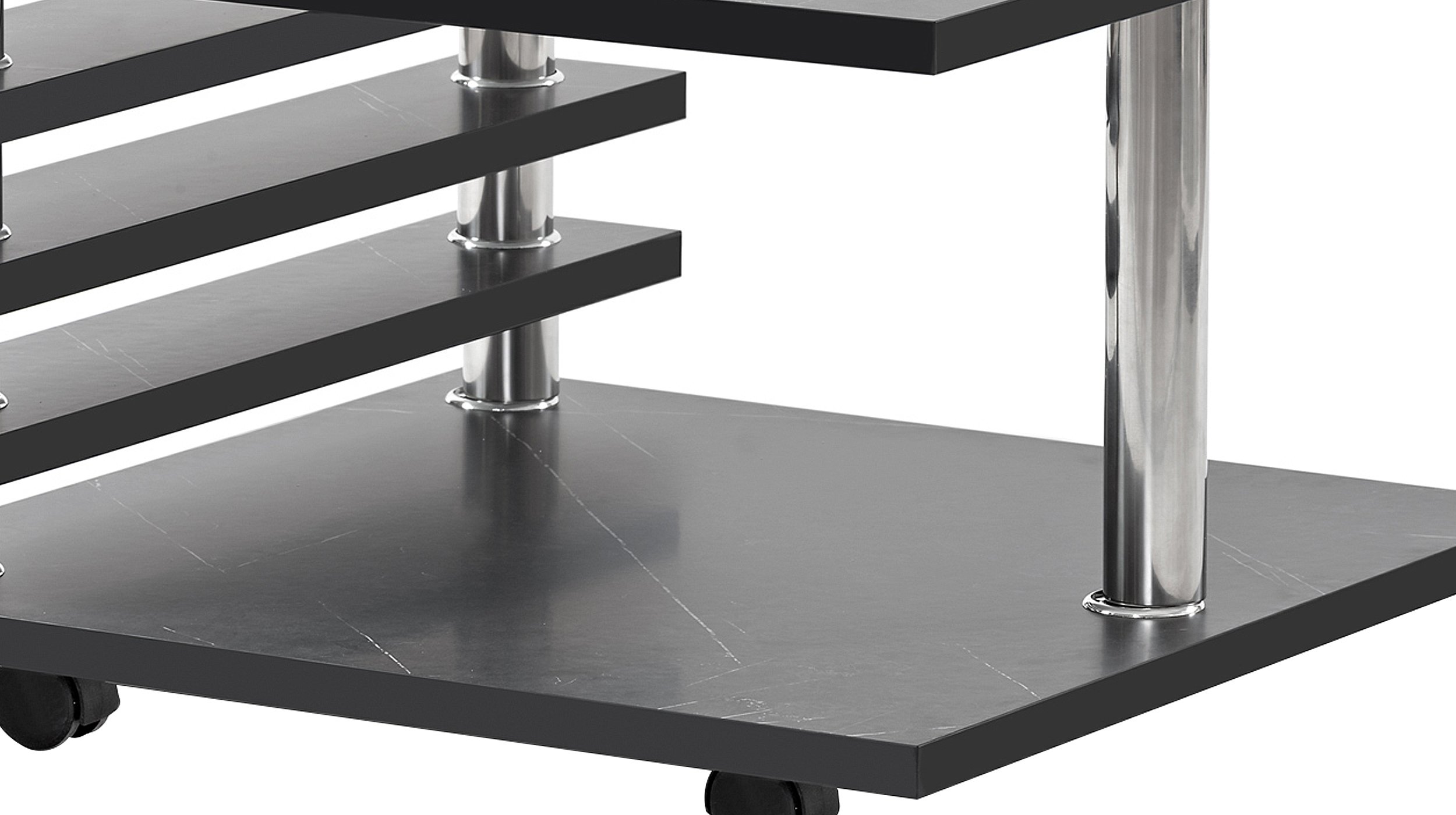 Couchtisch schwarz 65 x 65 cm Marmoroptik - ALVARO