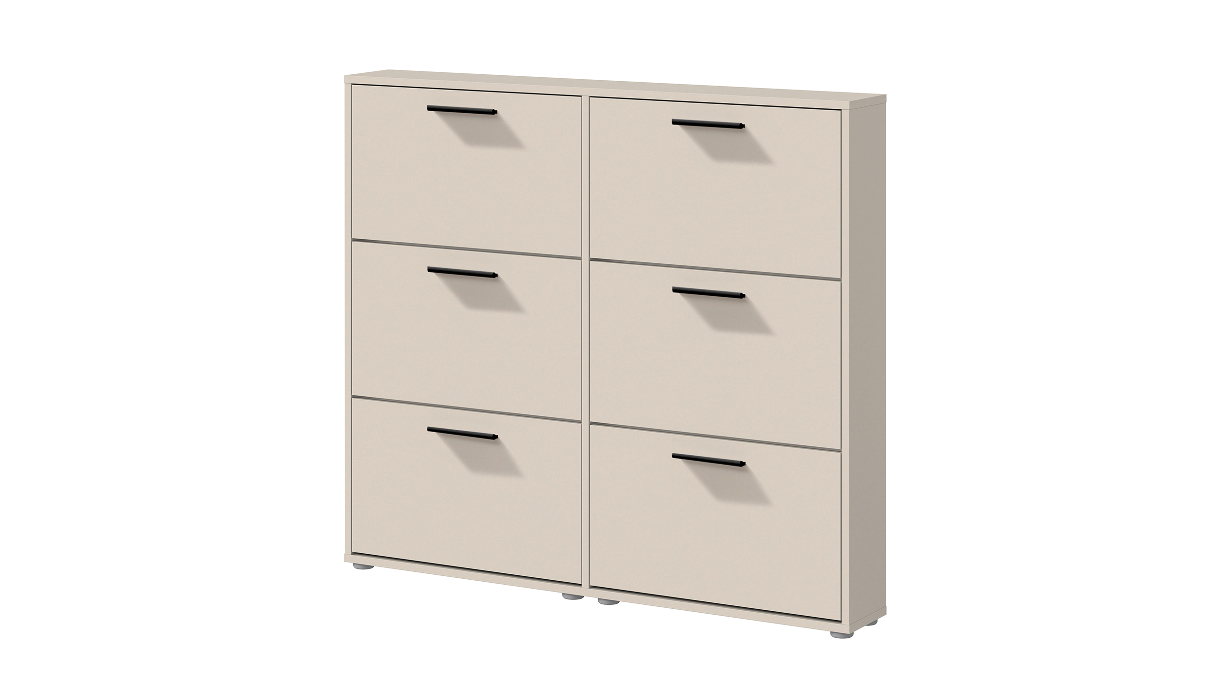 Schuhschrank beige 6-türig 116 x 103 cm - SAMMY