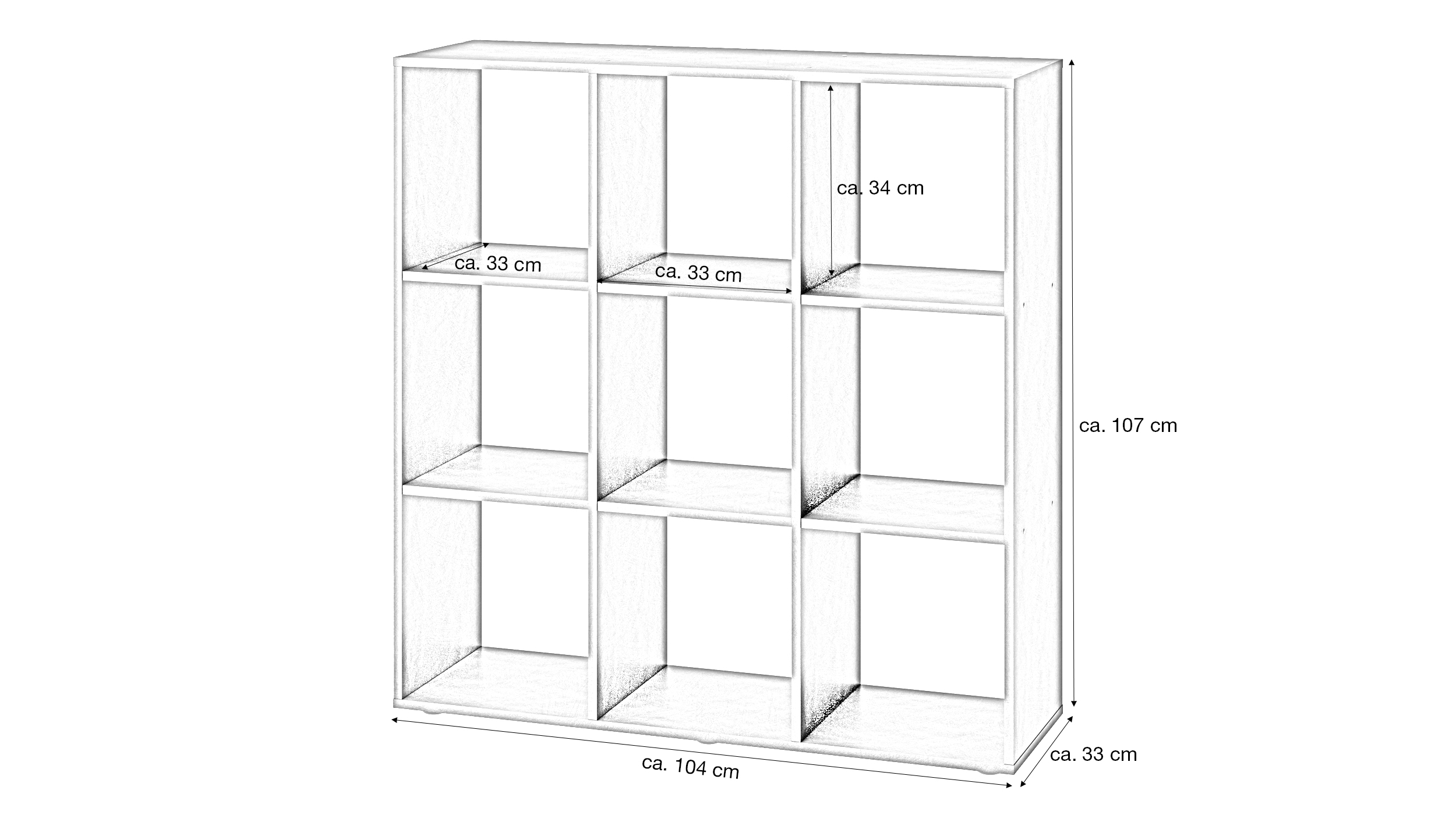 Raumteiler anthrazit 104 x 107 cm - 9 Fächer - MEGA