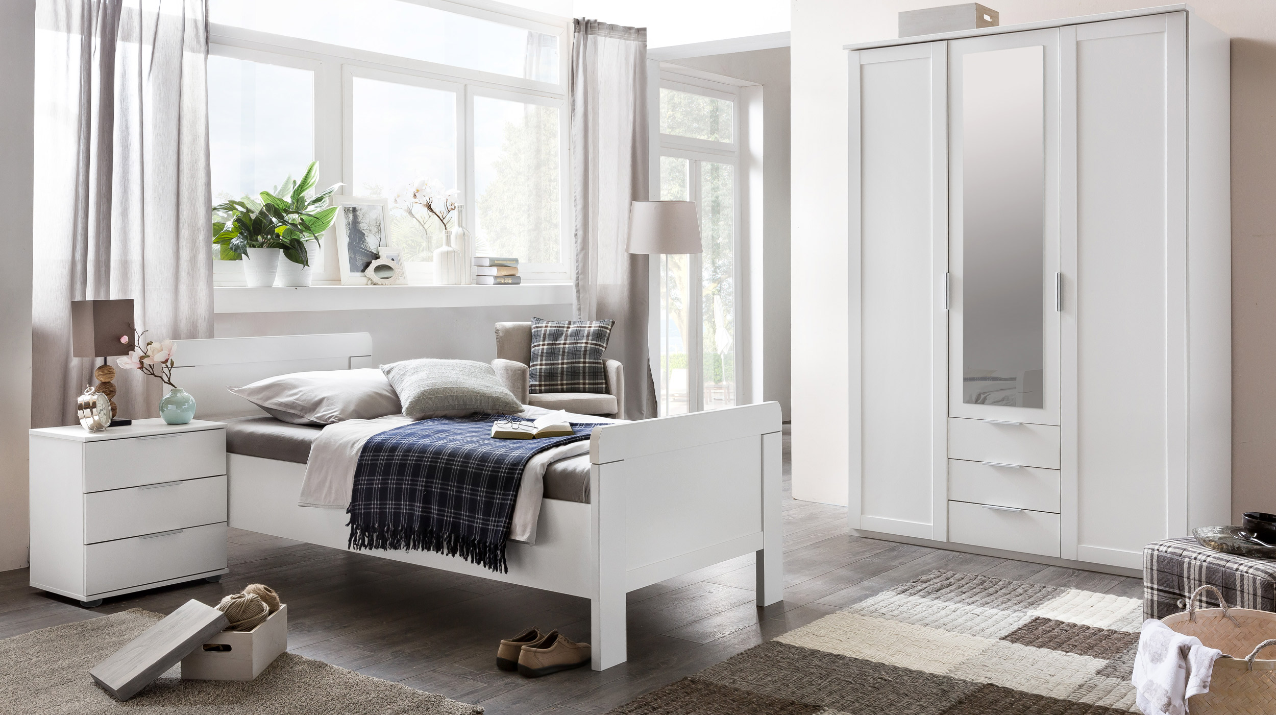 Futonbett Einzelbett 100 x 200 cm weiß - NADJA