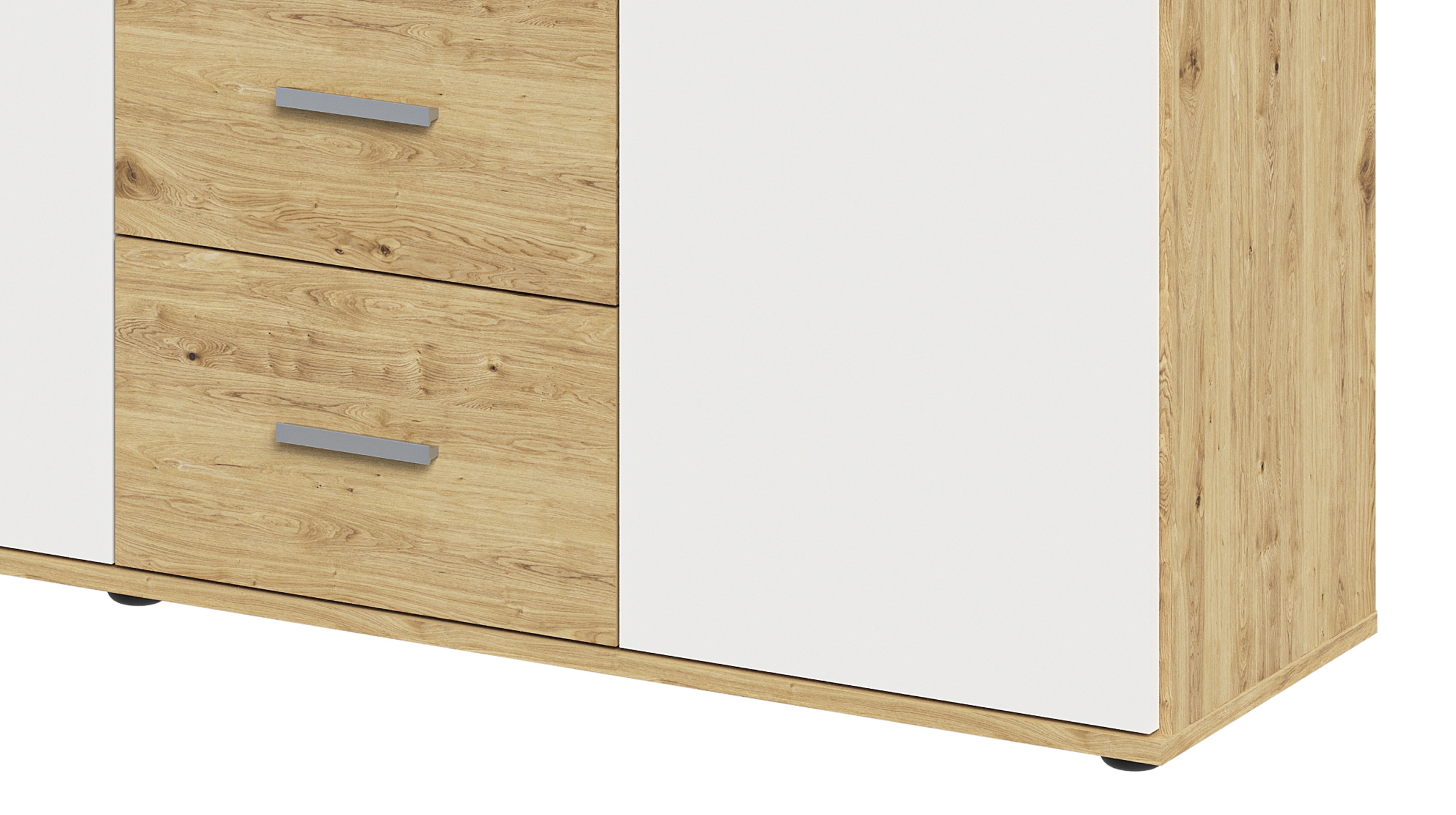 Kommode mit Schubladen weiß Artisan Eiche 160 cm - ALBATA