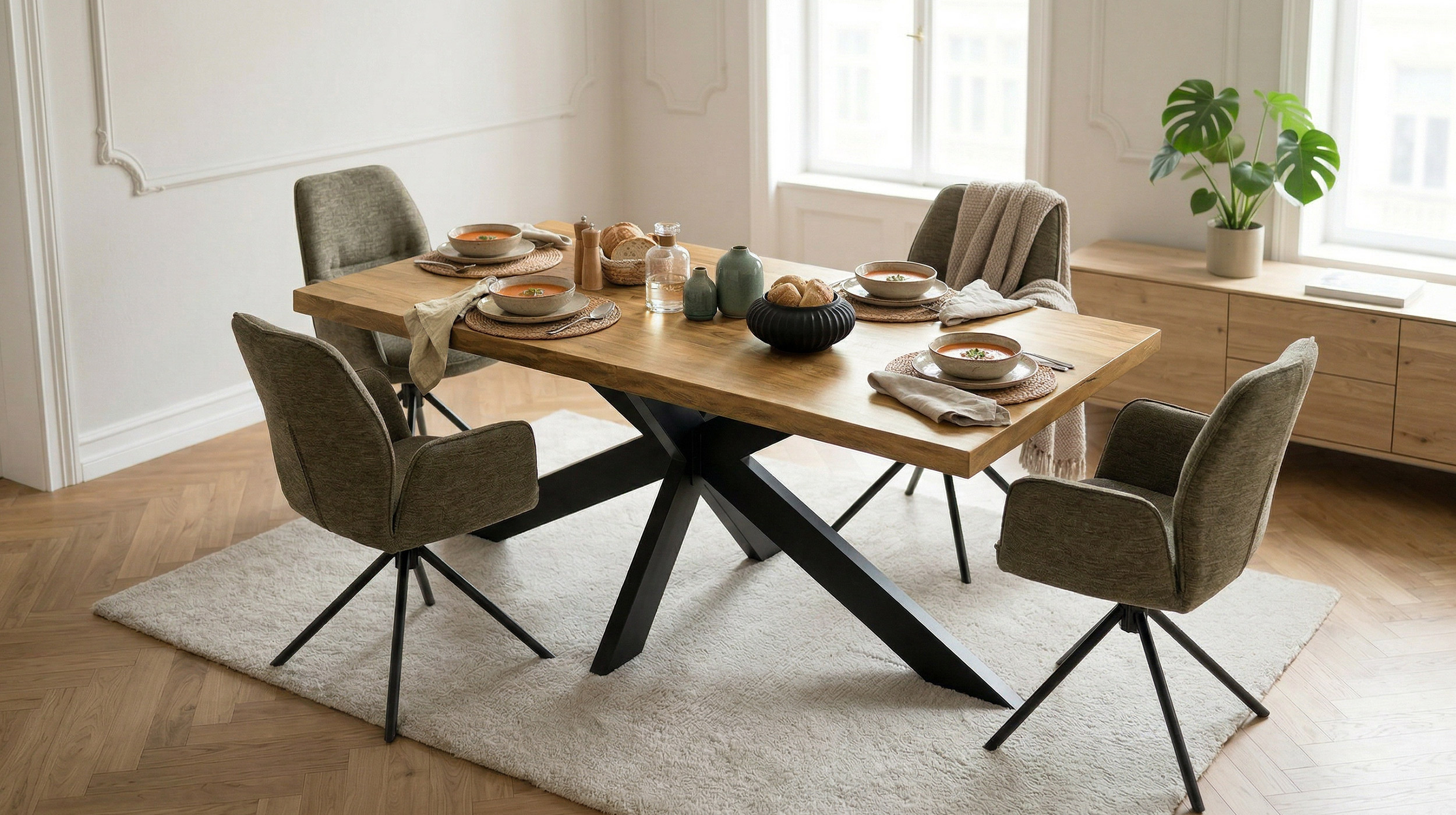 Esstisch 200 x 100 Mango massiv lackiert gebeizt - TIMKA