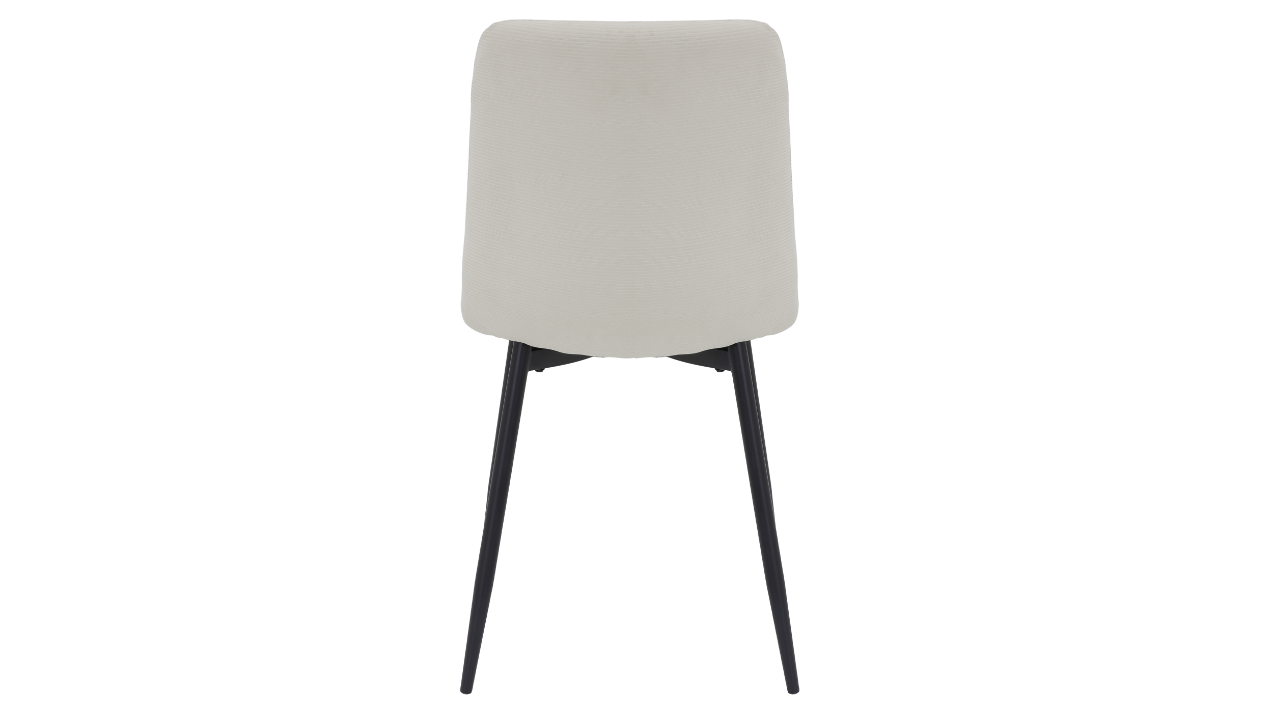 Polsterstuhl beige Microfaser Cordoptik Metallgestell - LEIPZIG