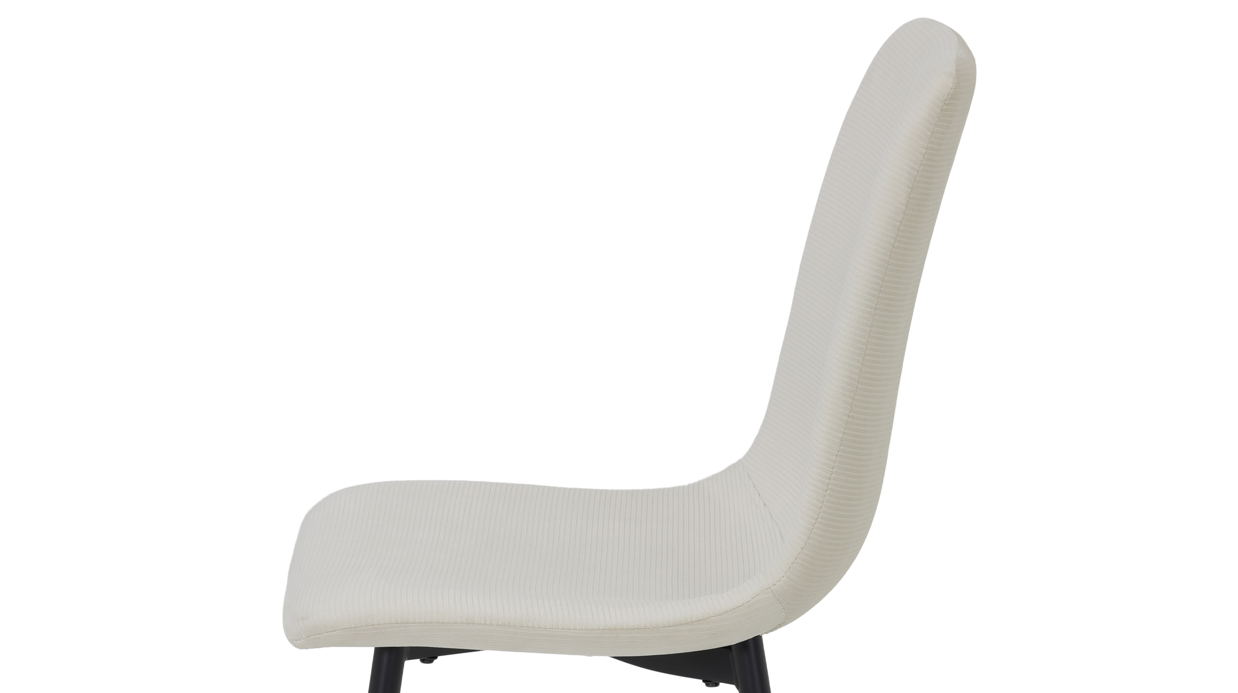 Polsterstuhl beige Microfaser Cordoptik Metallgestell - LEIPZIG