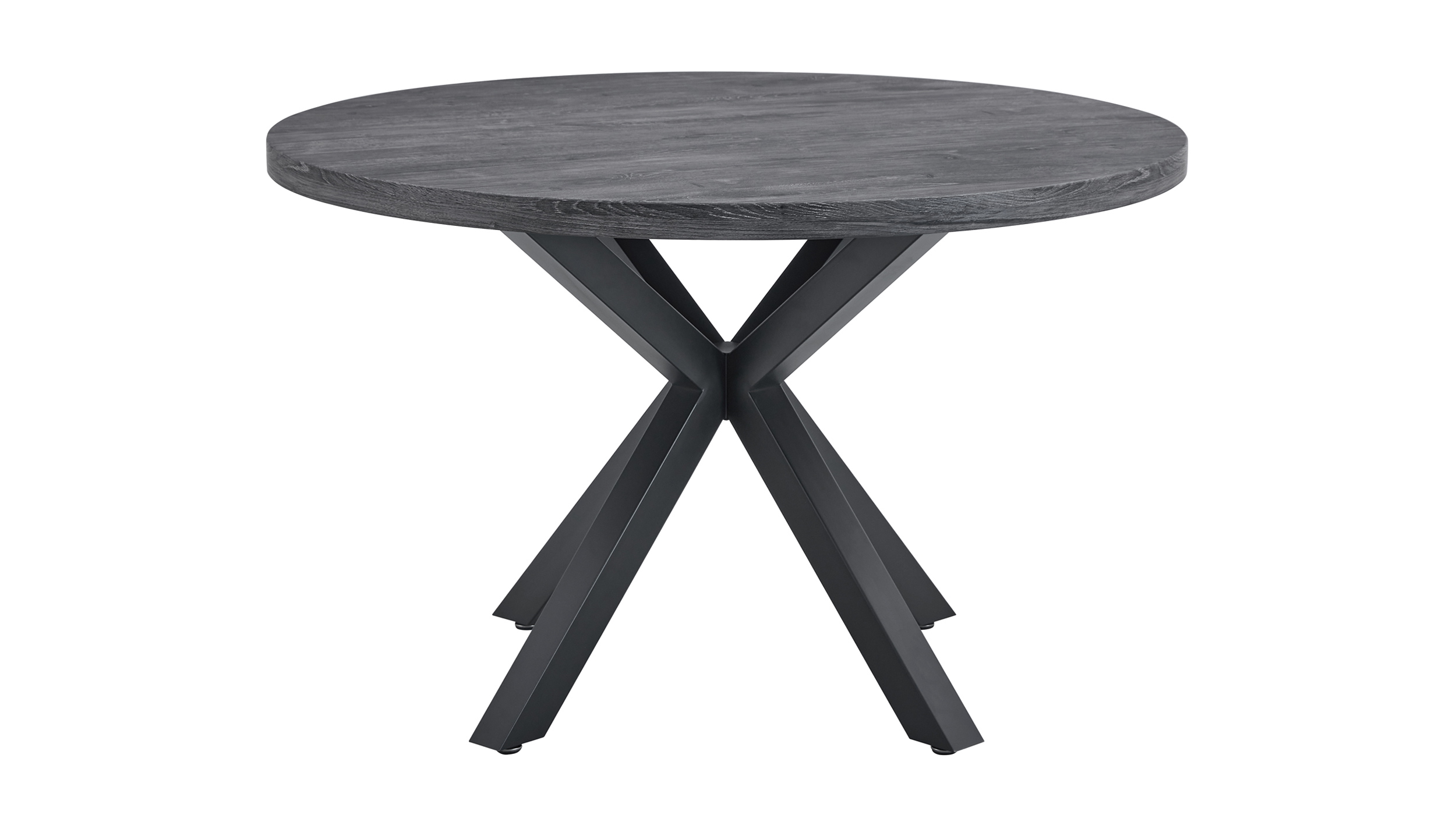 Esstisch rund 120 cm Akazie grau - schwarz - DAMIRA