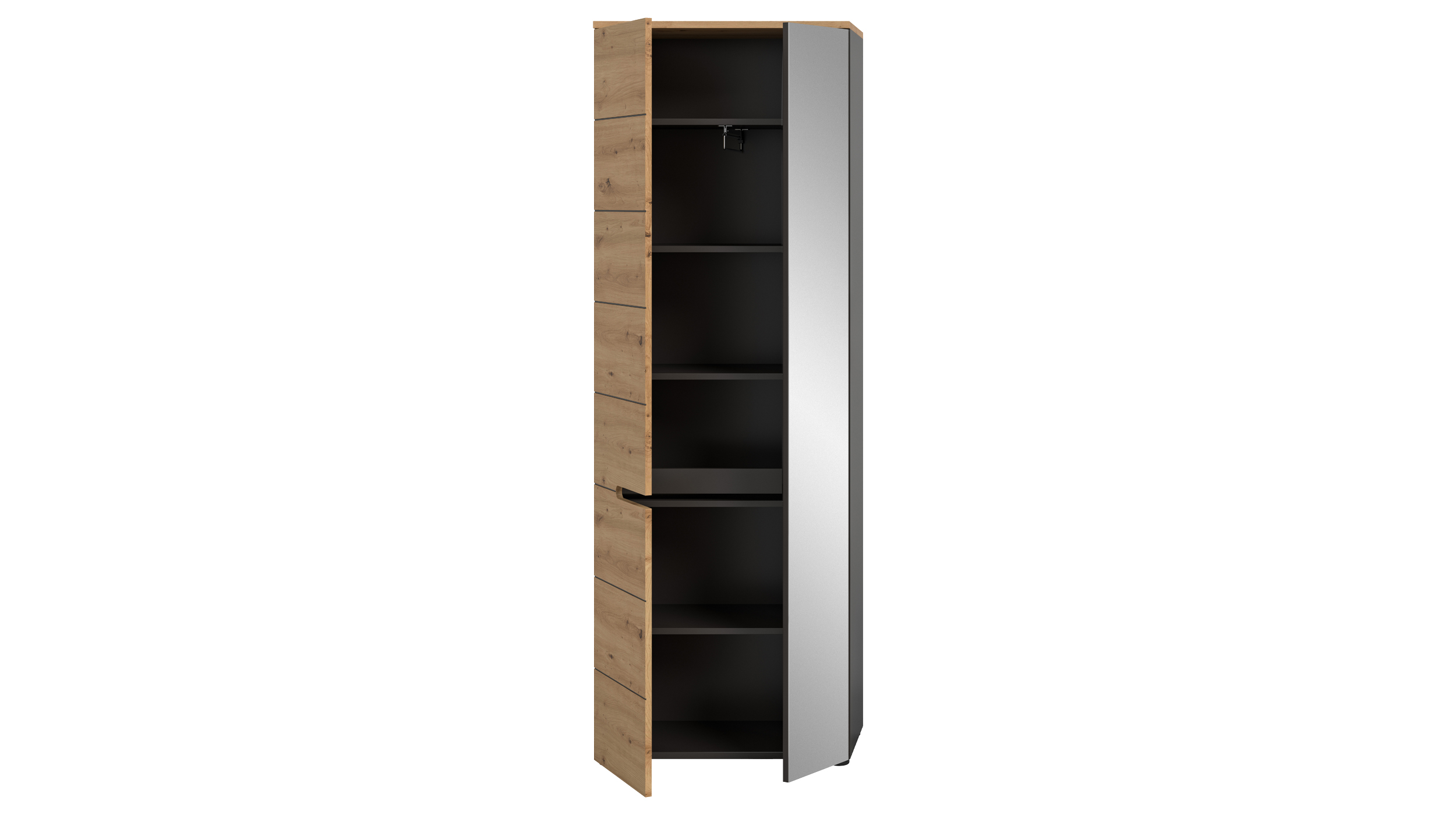 Garderobenschrank anthrazit Artisan Eiche 190 cm - CANU