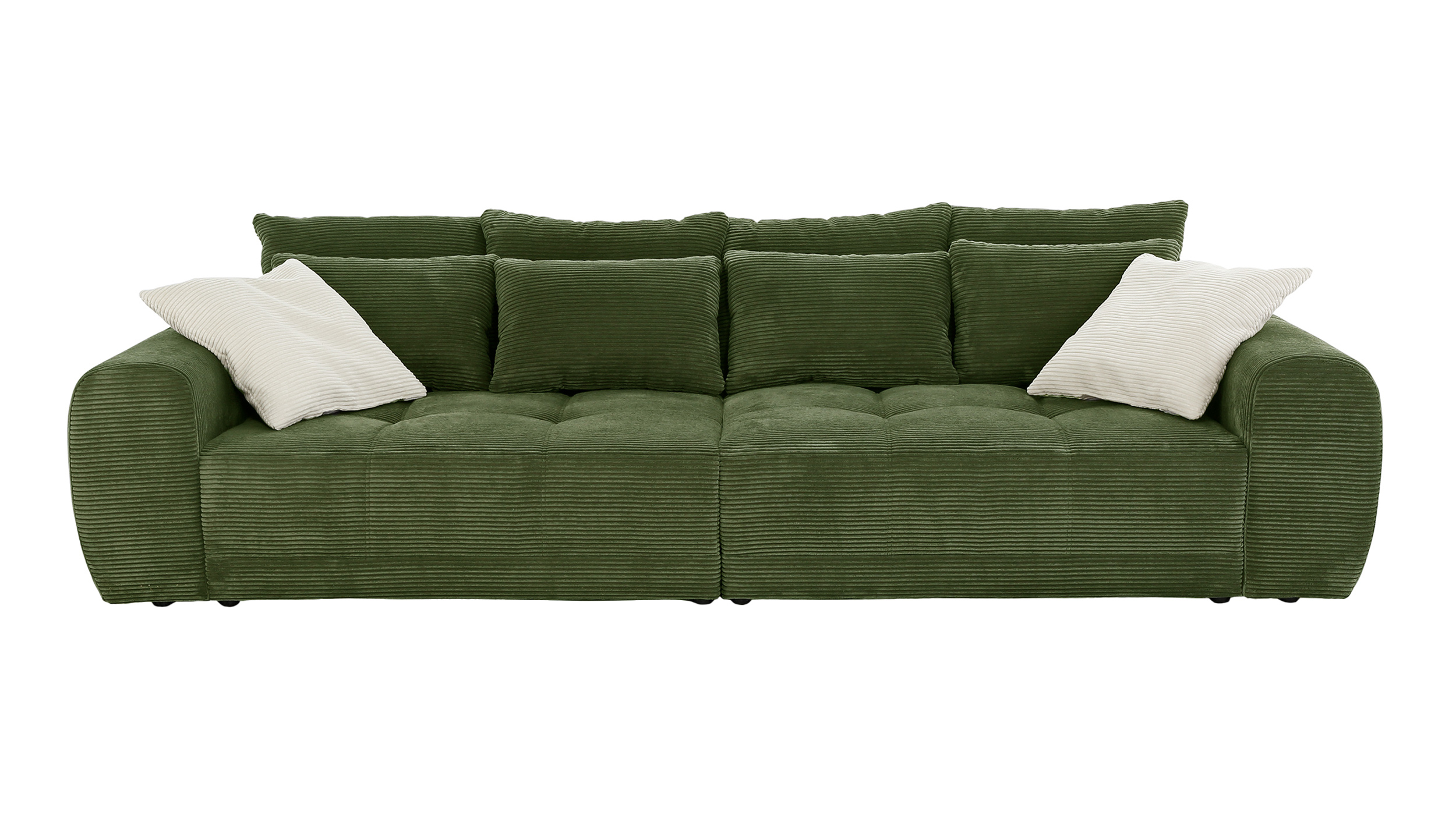 Big Sofa Cord grün - 308 cm - Federkern - JANNI