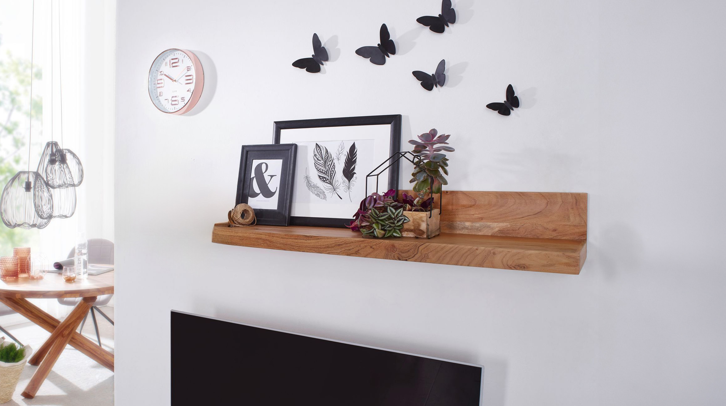 Wandboard Akazie massiv lackiert - 60 cm - METTE