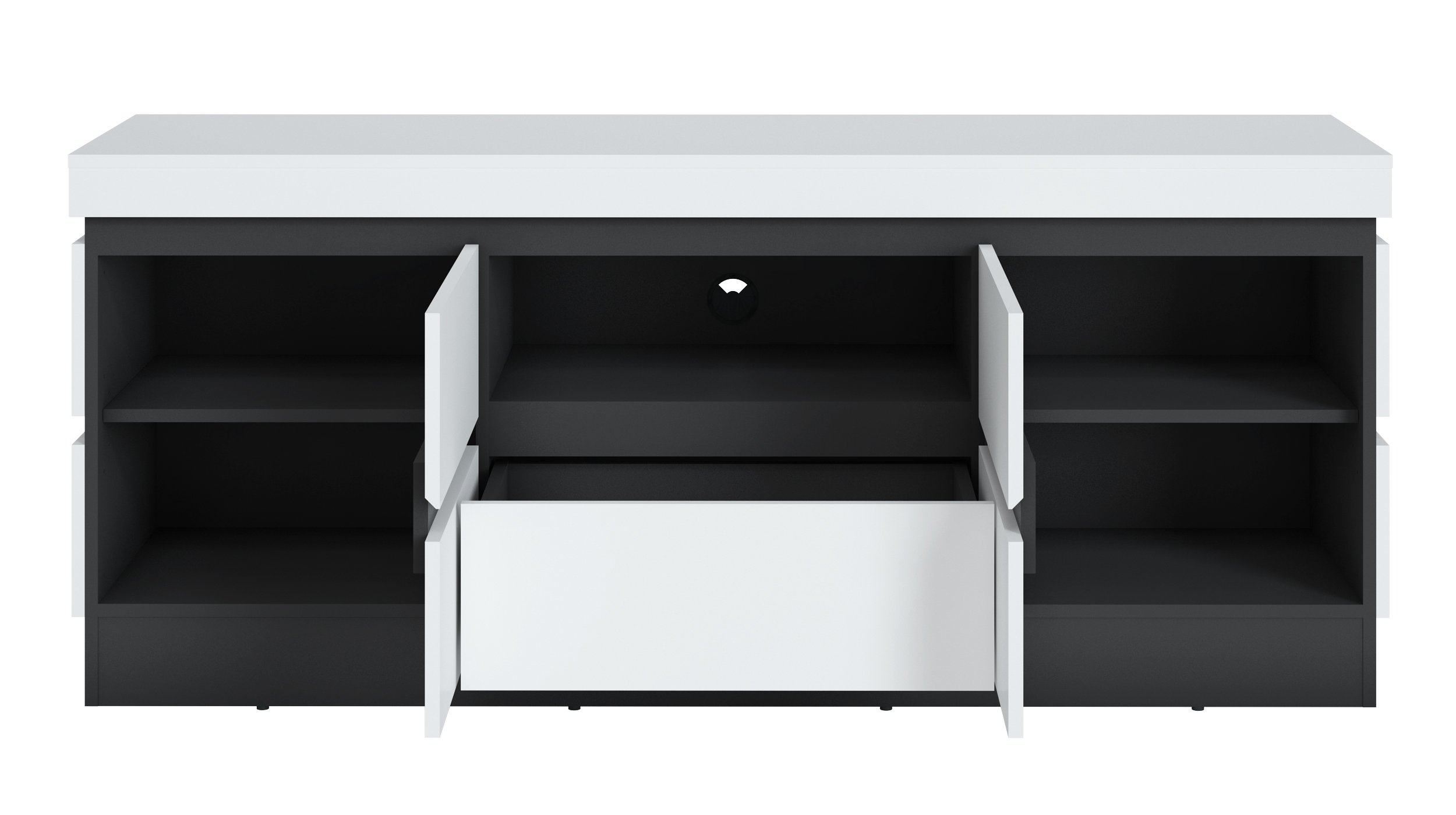 TV - Lowboard alpinweiß - anthrazit 161 cm - CAMPANIA