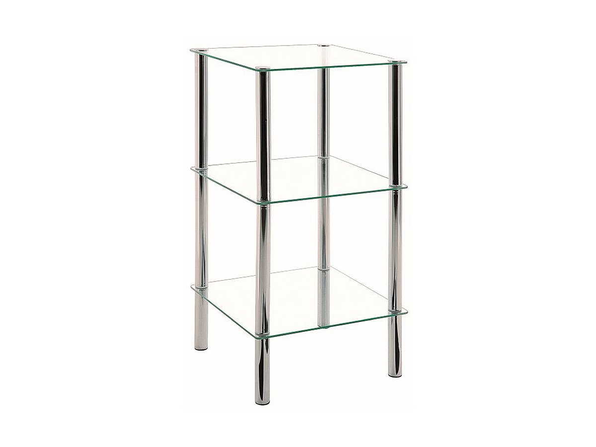 Beistelltisch chrom - Glas - quadratisch - 39 x 77 cm - EMDEN