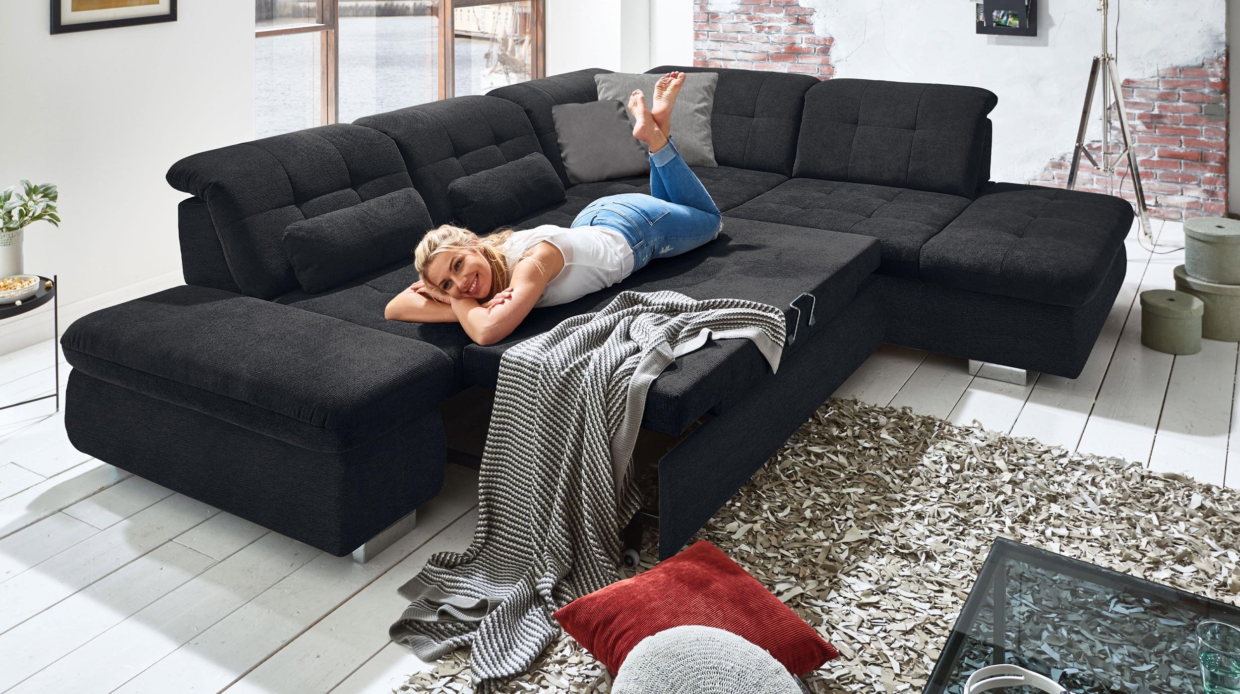 Couchliebe® Wohnlandschaft planbar - schwarz - Premium Version - VITTORIA