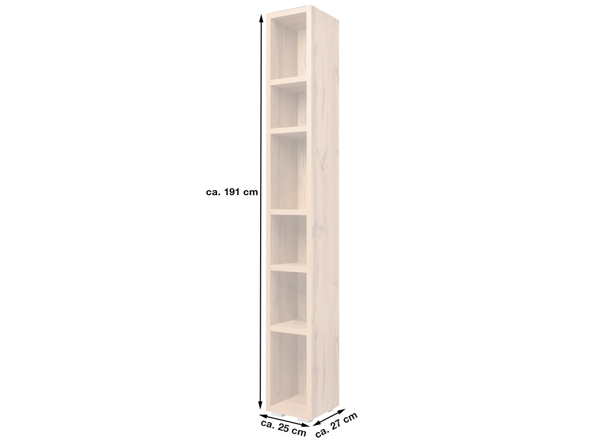 Bücherregal Standregal Honig Eiche 25 x 191 cm - IMAGE