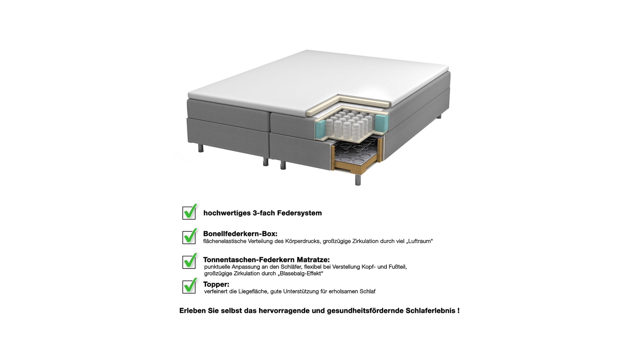 Boxspringbett Chenille grau-beige 200 x 200 cm mit Bettkasten - AMY