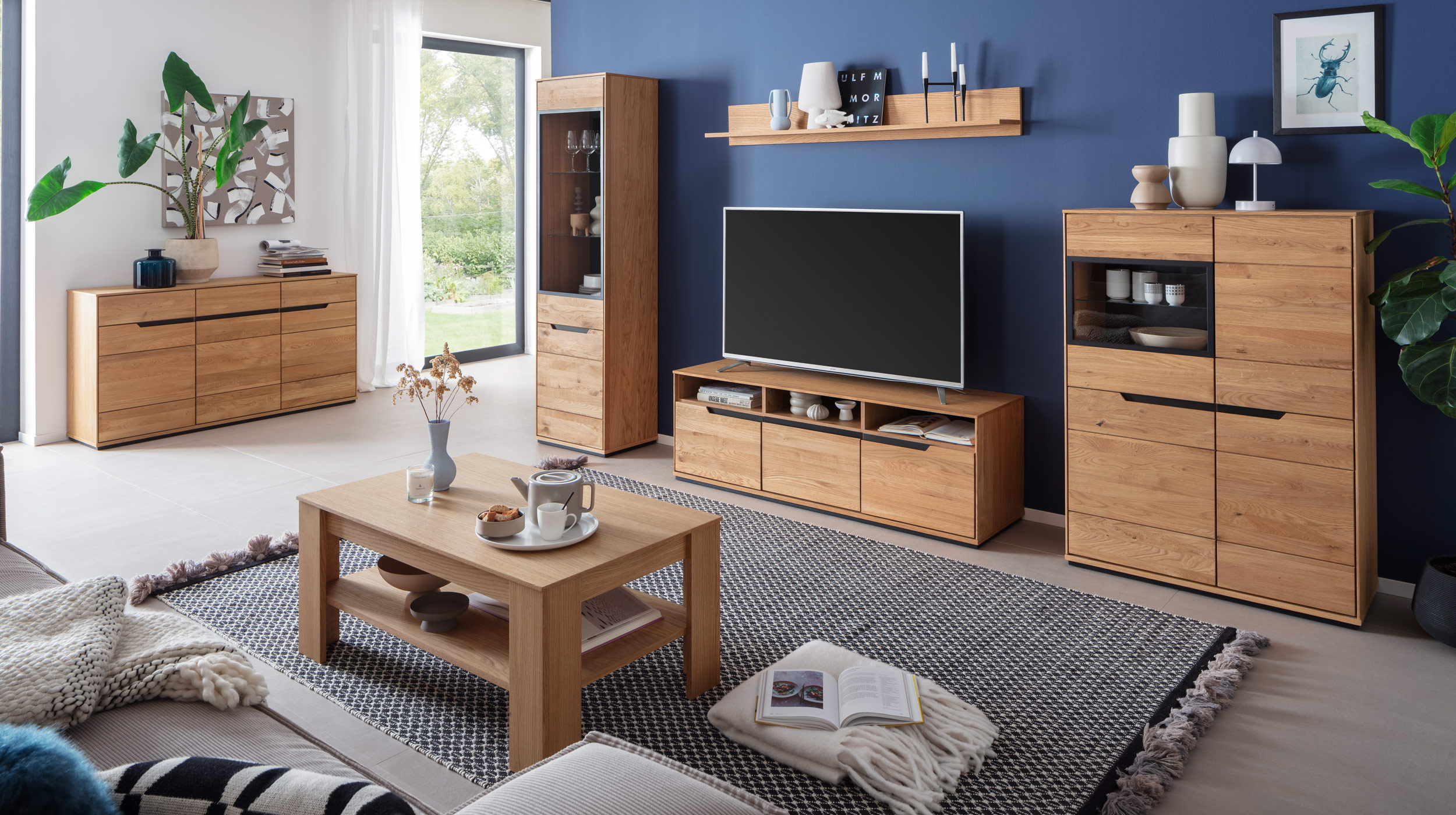 Sideboard Wildeiche geölt teilmassiv 153 cm - ARAYA