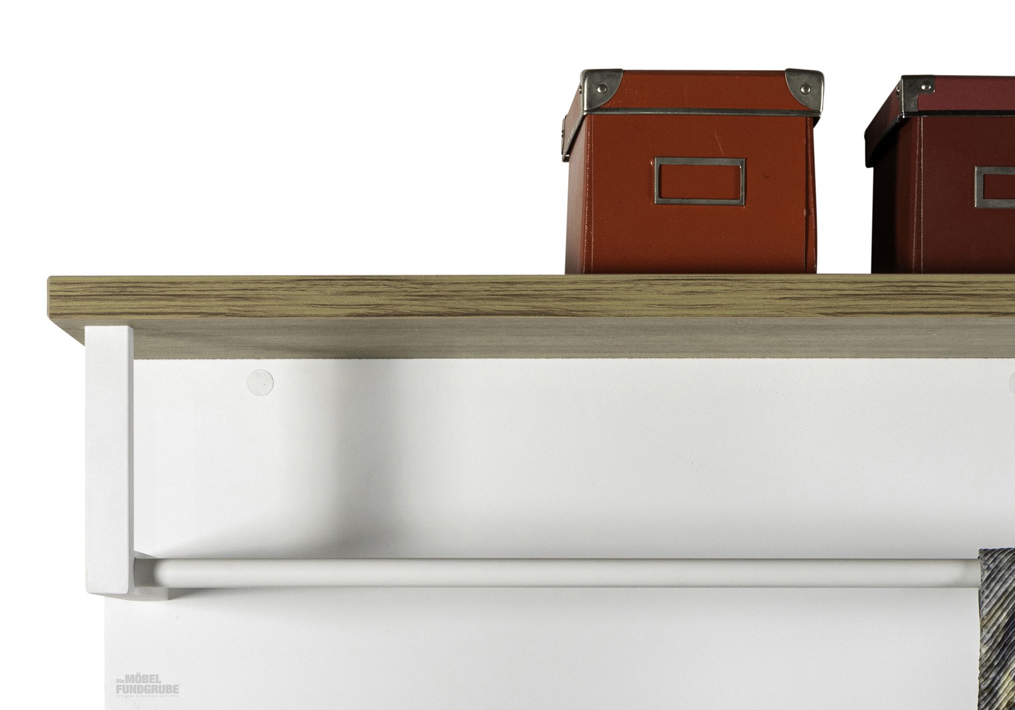 Wandgarderobe Paneel weiß hochglanz - Eiche 82 cm - MUNDI