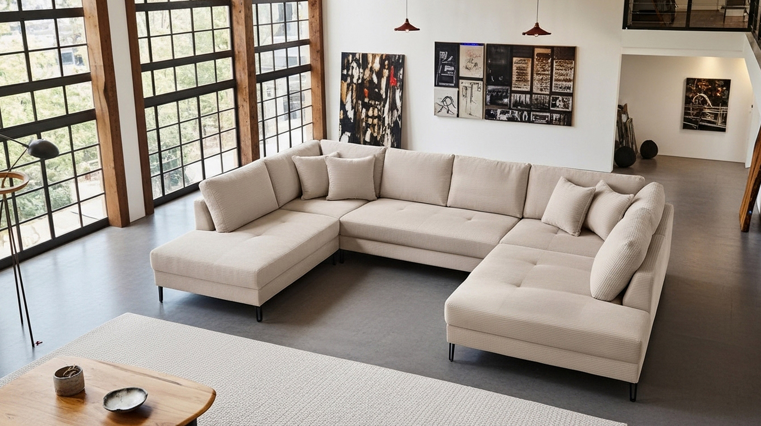 Wohnlandschaft Cord beige - 360 cm - SUMMER