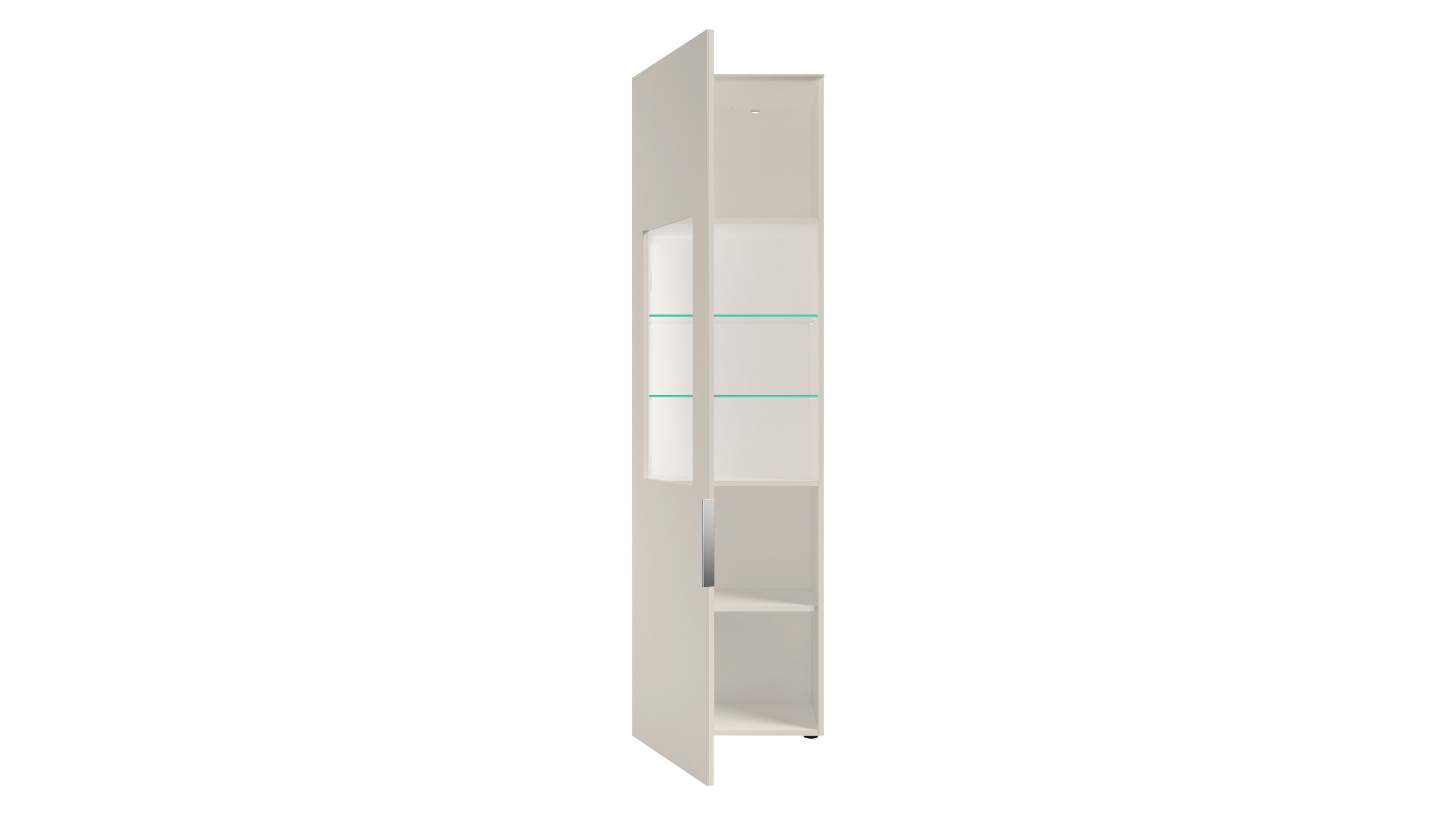 Vitrine mit Beleuchtung kaschmir-beige Glasfront - 64 cm - SANTORIN