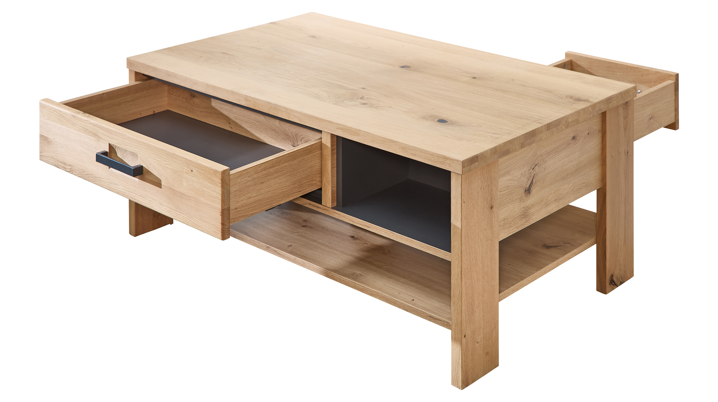 Couchtisch mit Schubladen Wildeiche 110 x 65 cm - CATANIA
