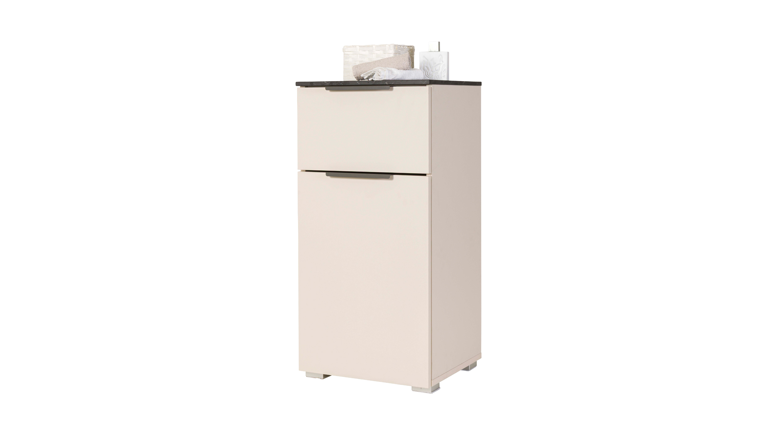 Bad Unterschrank beige - Marmoroptik 40 cm - 1 Tür - PROMESSA
