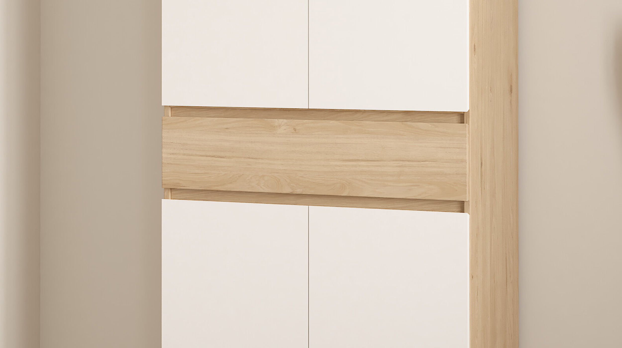 Schuhschrank Jackson Hickory weiß 80 x 192 cm - NAIA