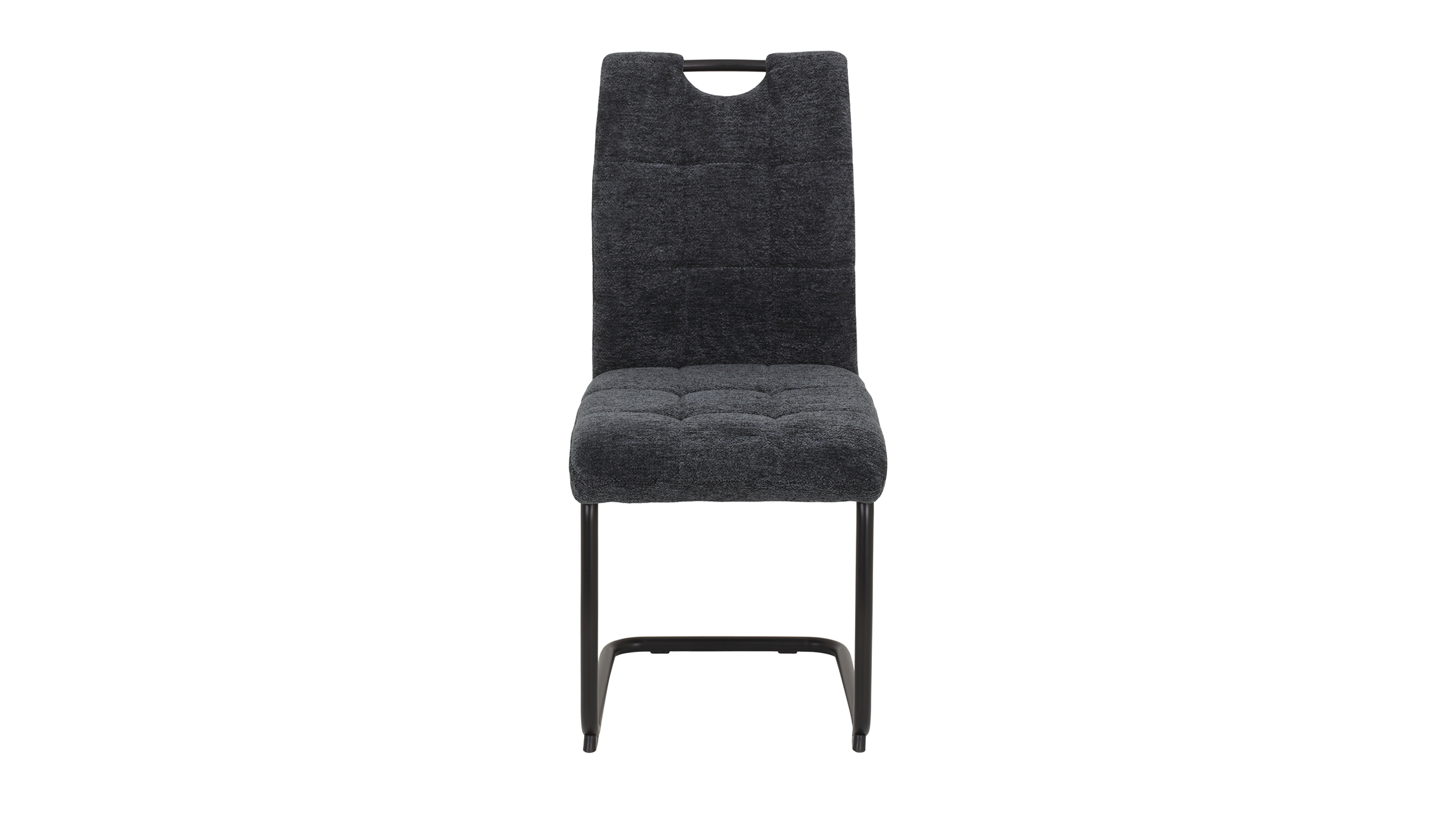 Schwingstuhl anthrazit - Webstoff in Teddy-Optik - KARLA