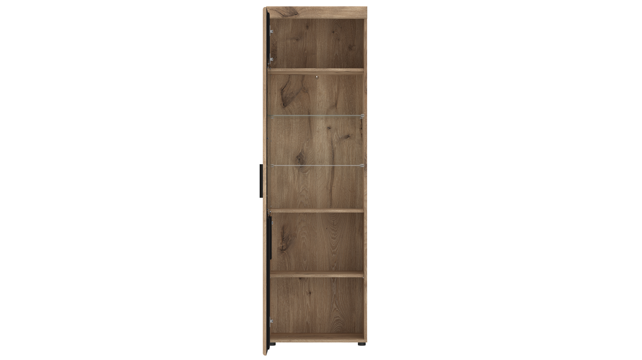 Vitrine mit Glastür Viking Eiche - grau - Breite 58 cm - GRANO