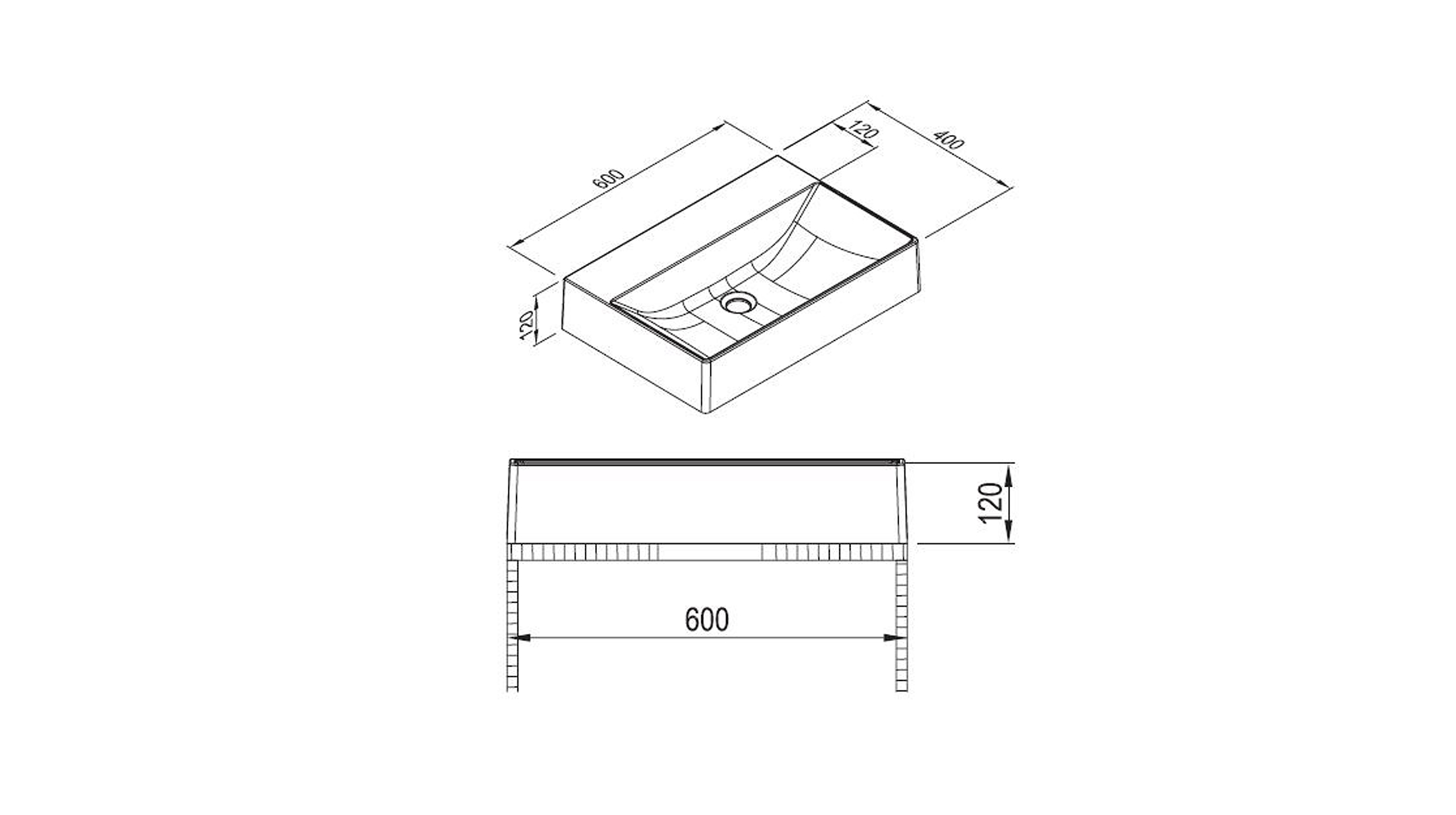 Badmöbel-Set grau - 2 Teile - Waschtisch 120 cm - RISCADO