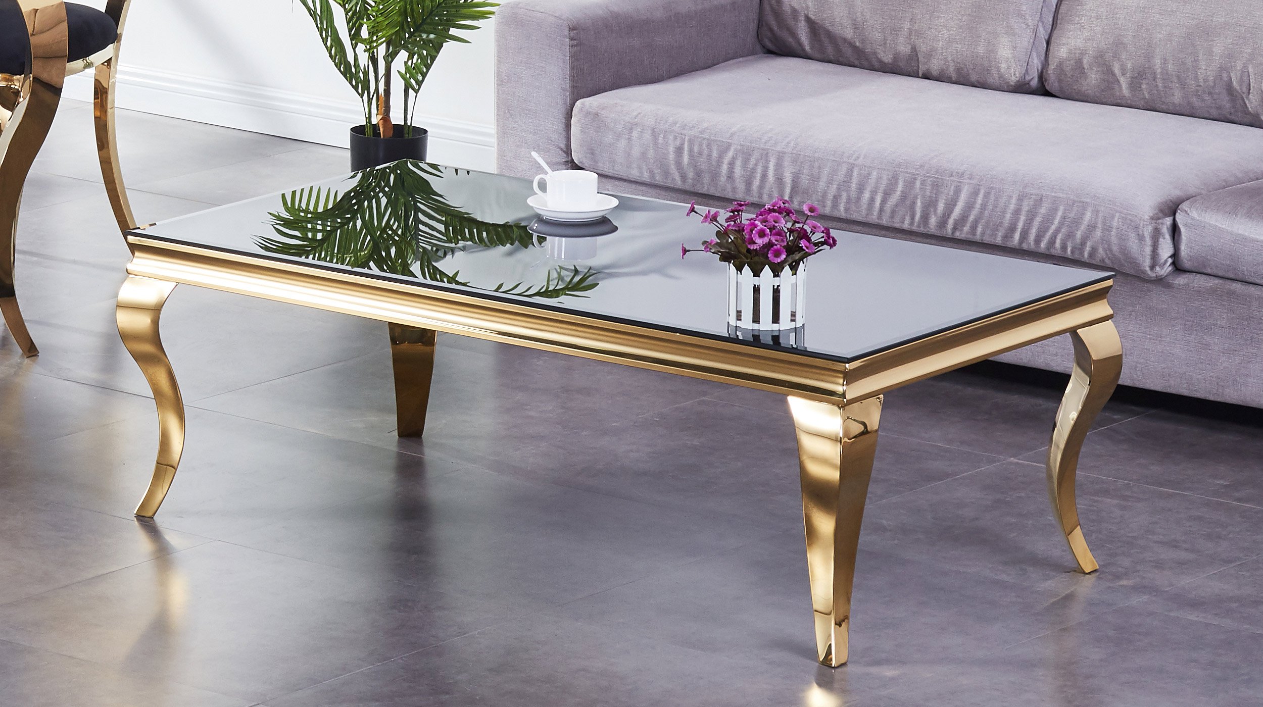 Couchtisch Glasplatte schwarz 115 x 65 cm - BELKA