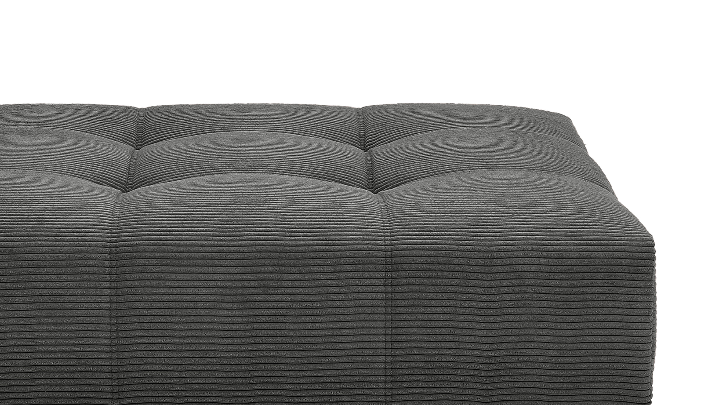 Hocker Sitzhocker 126 x 125 cm Cord grau - JANNI