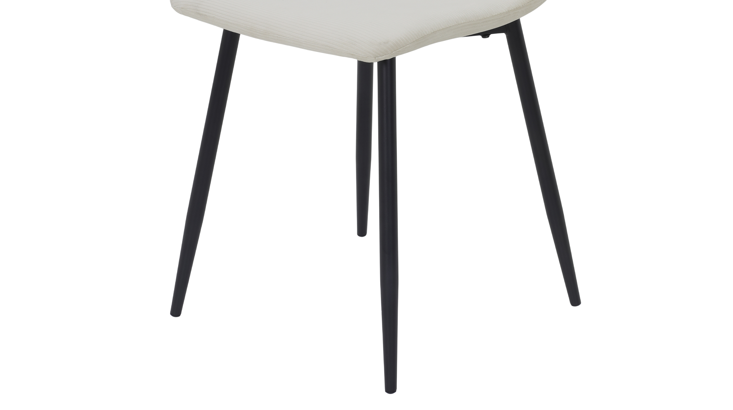 Polsterstuhl beige Microfaser Cordoptik Metallgestell - LEIPZIG