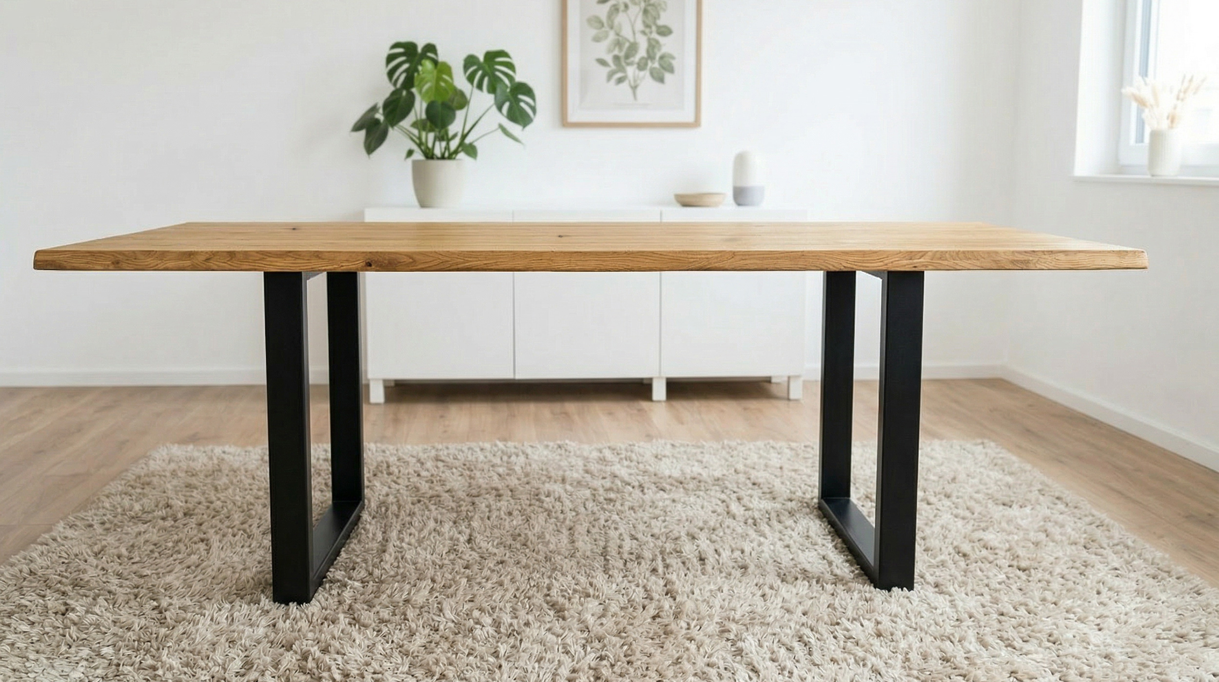Esstisch Baumkantentisch Optik 160 cm Wildeiche massiv geölt - DALIUS