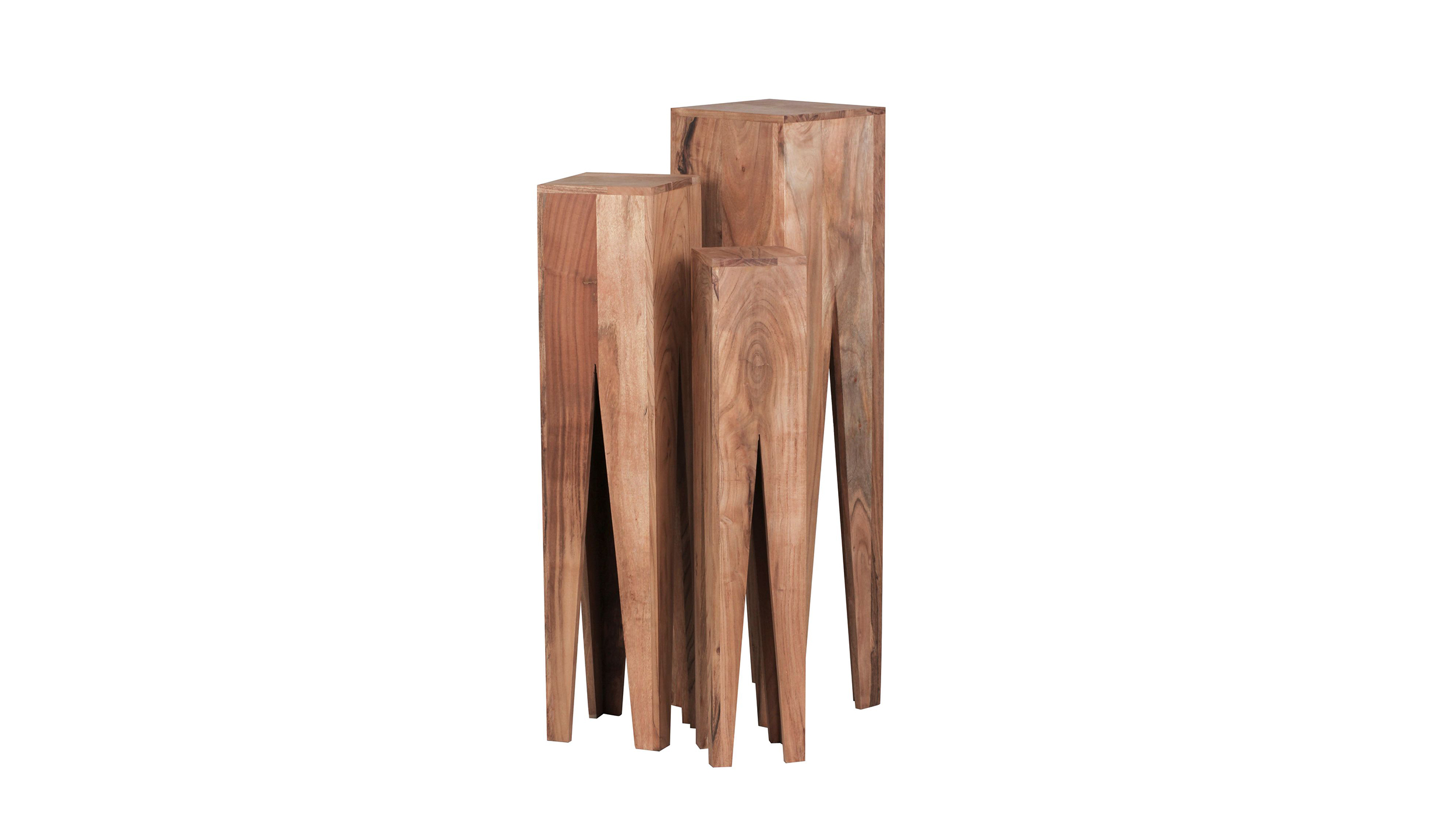 Beistelltisch 3er-Set Akazie massiv lackiert - 25 x 25 cm - SOFIE