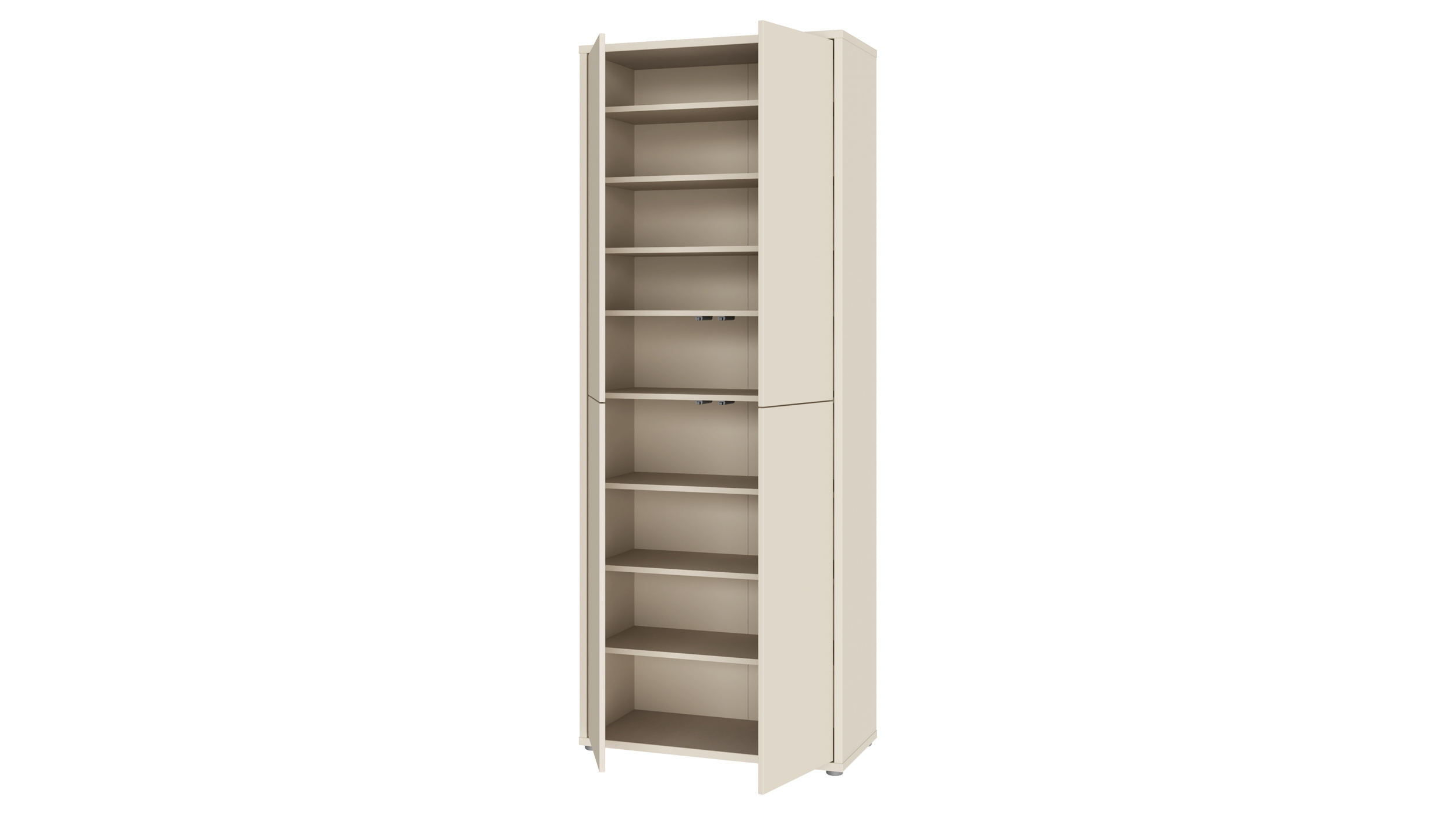 Schuhschrank beige 75 x 192 cm 2-türig - ALICE SPRINGS