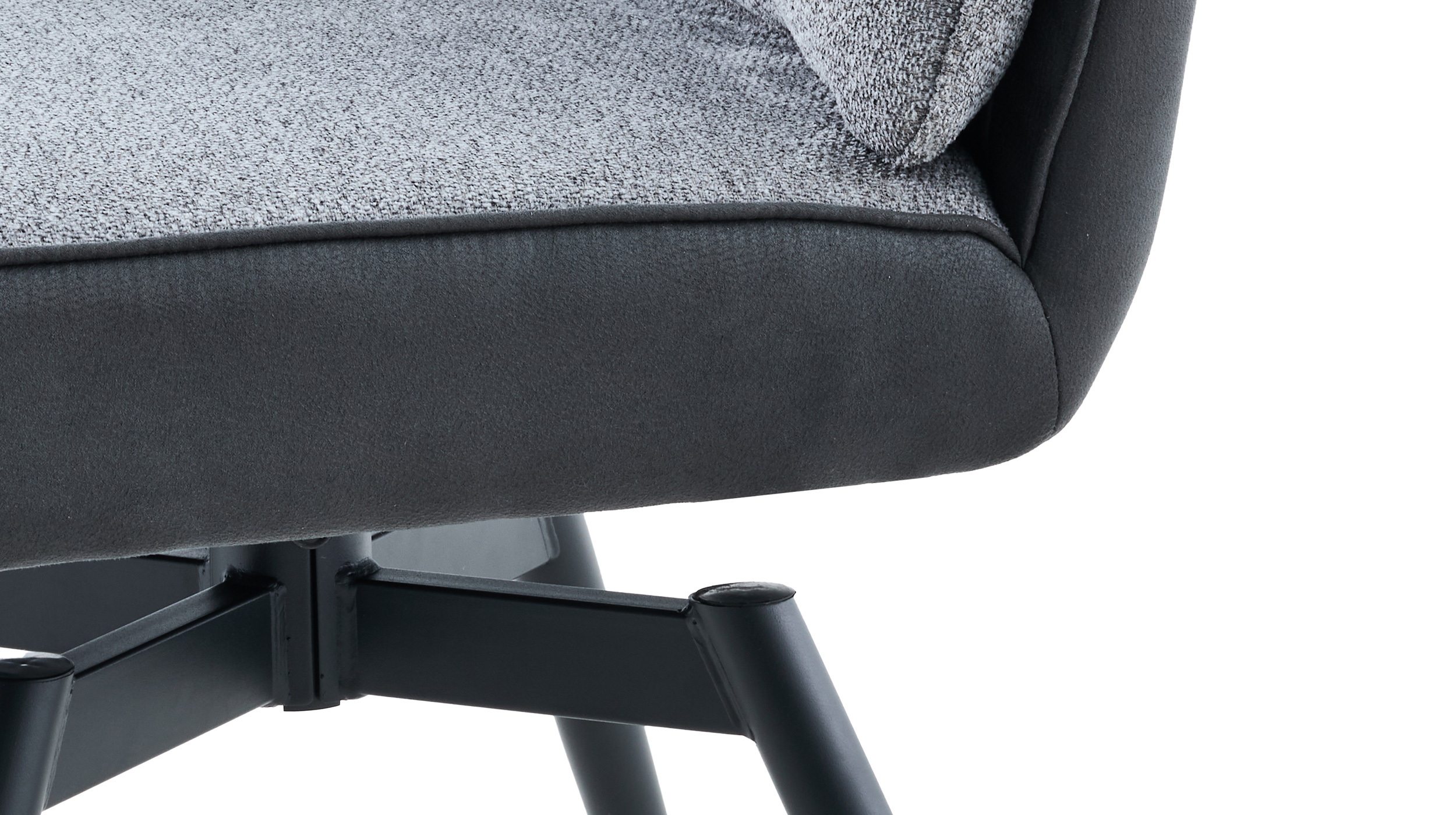 Polsterstuhl grau Drehstuhl 360° Microfaser Webstoff - TOMAR