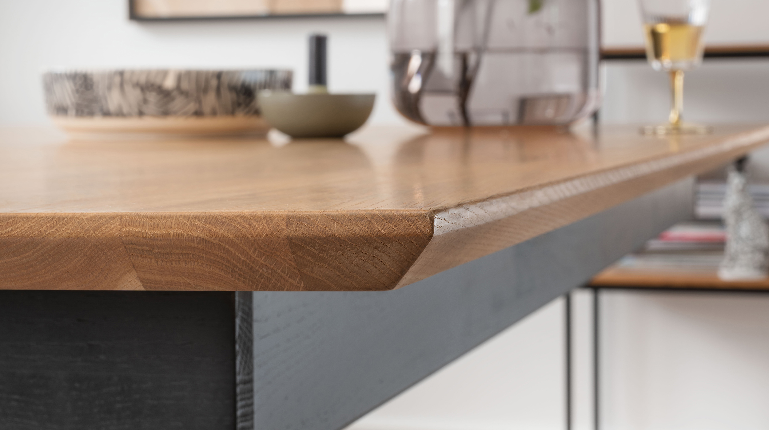 Esstisch Massivholztisch 160 cm ausziehbar Wildeiche - HEDDA