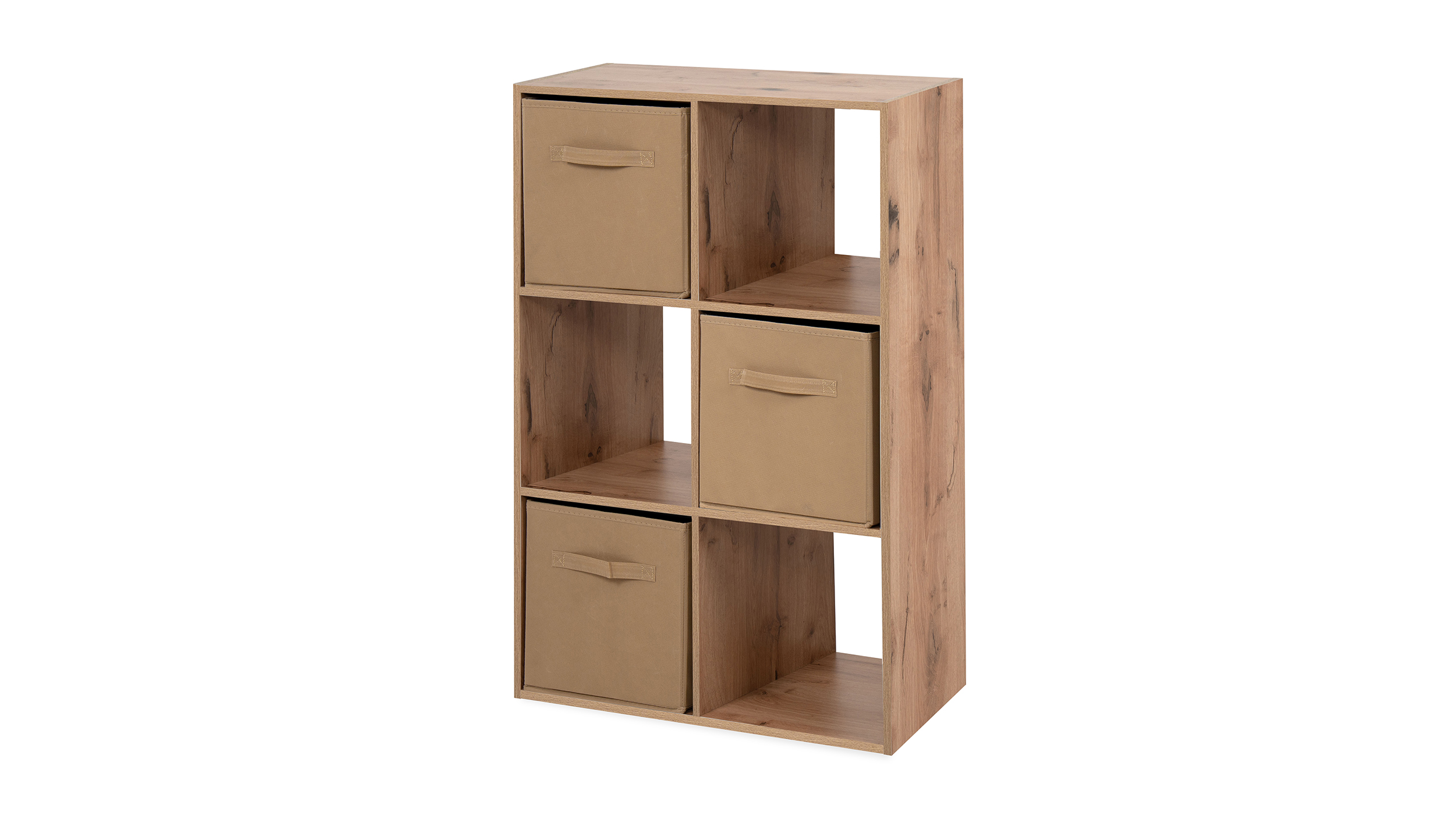 Standregal Artisan Eiche 60 x 89 cm 6 Fächer - inkl. 3 Faltboxen - ARVIKA