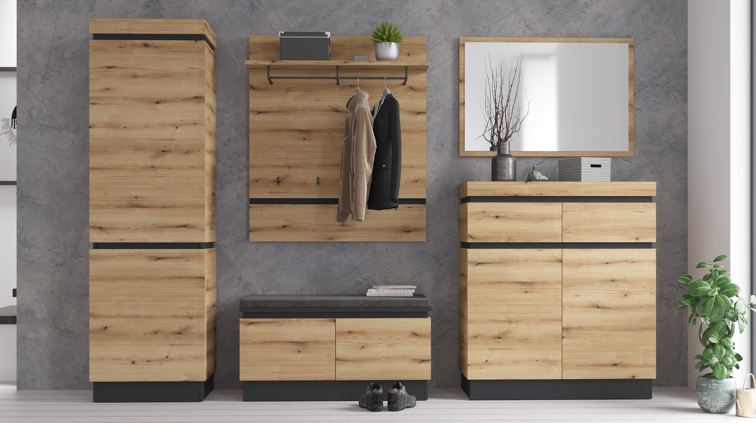 Garderobenschrank Coast Evoke Eiche 60 x 200 cm - CORTE