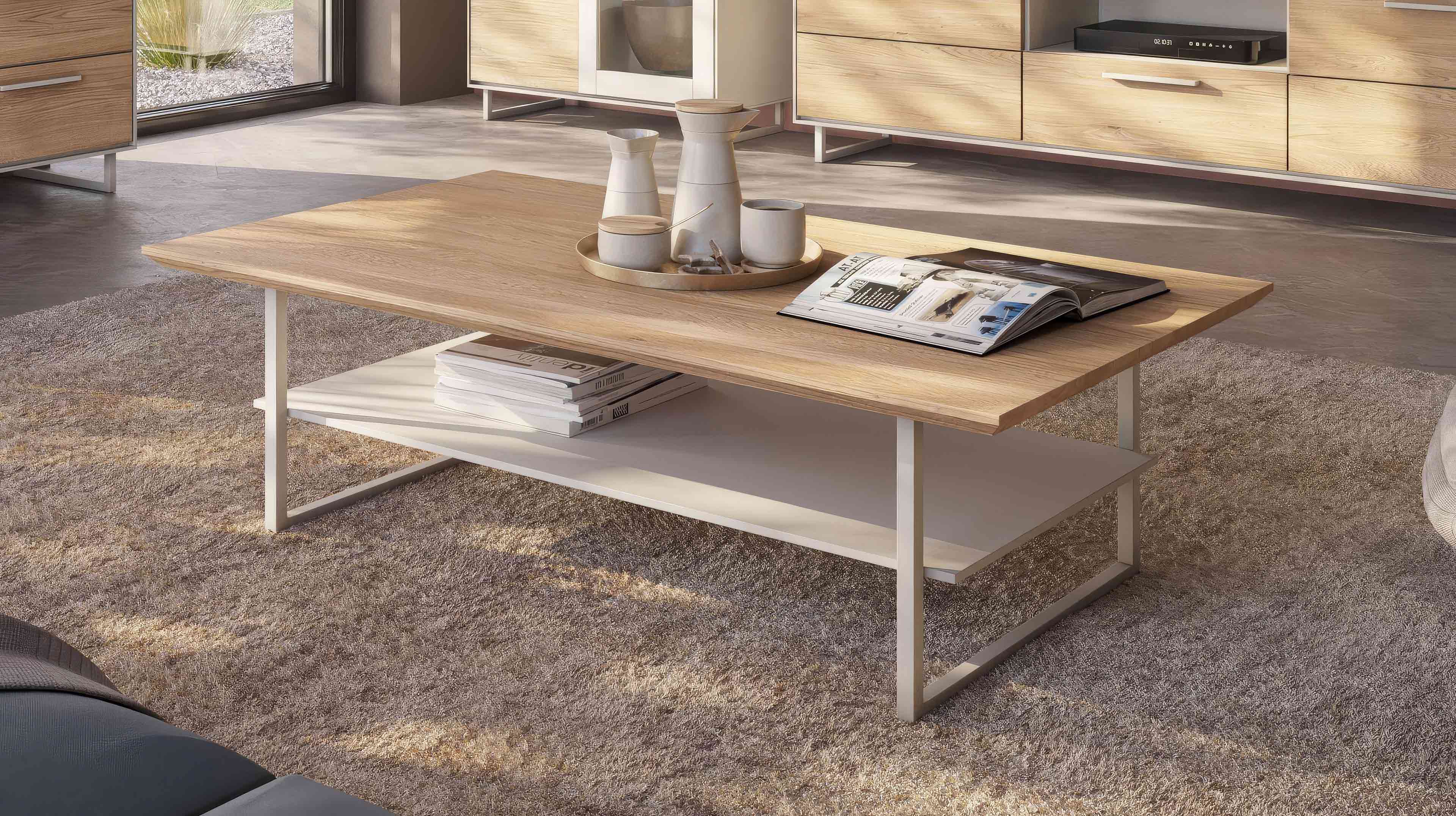 Couchtisch Eiche teilmassiv geölt 115 x 65 cm - KAI