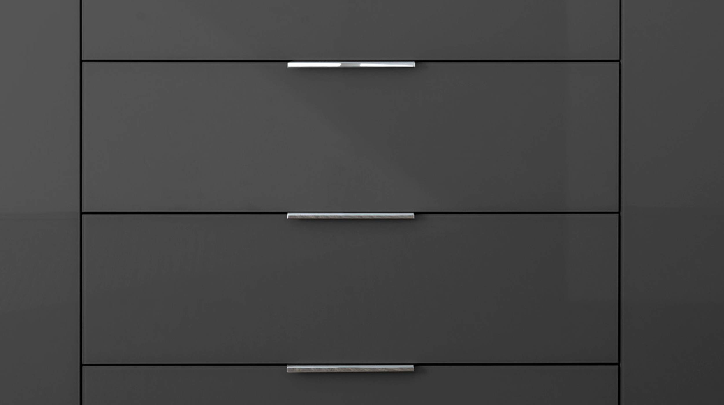 Sideboard 4 Schubladen - anthrazit - Glasfront - 180 cm - SANTORIN