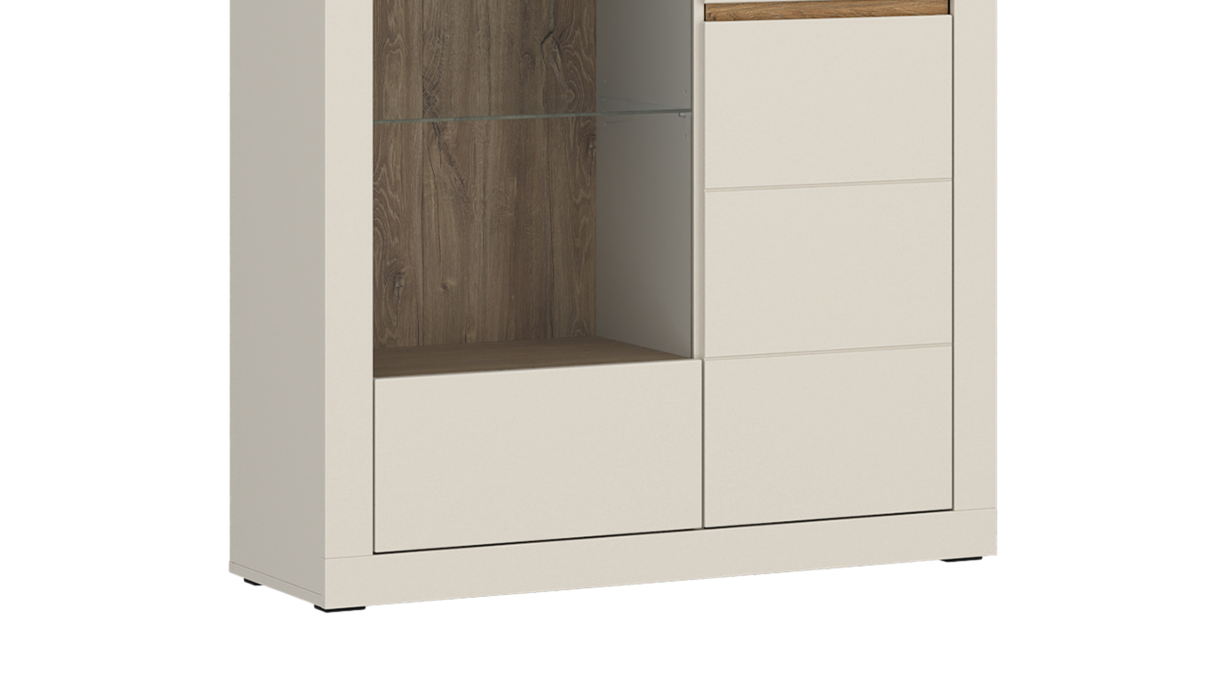 Vitrine mit Beleuchtung Eiche beige - Breite 104 cm - NAXXAR