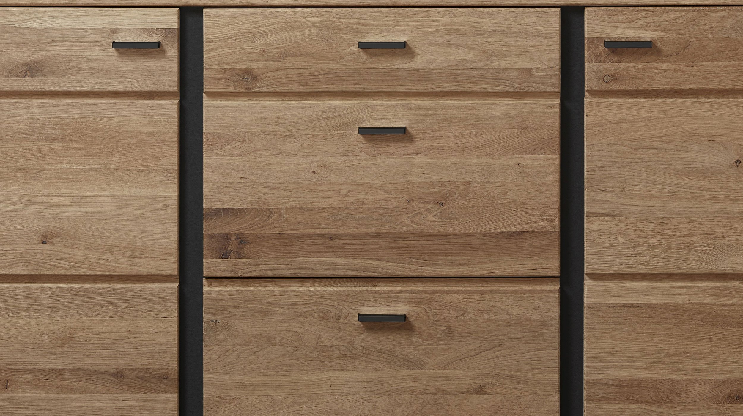 Sideboard mit 3 Schubladen Altesche teilmassiv gebürstet 170 cm - SONOS