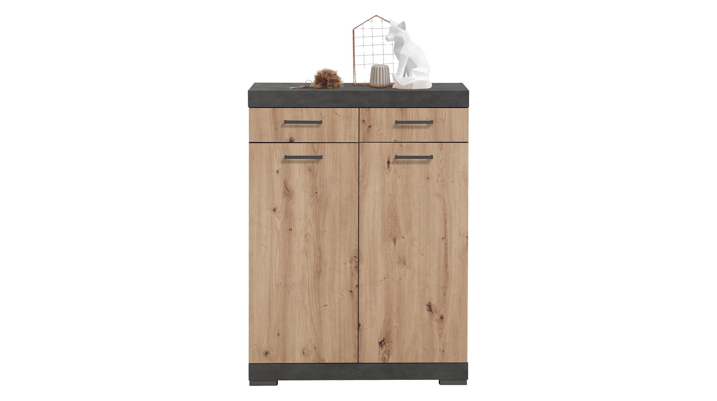 Kommode mit Schubladen anthrazit Artisan Eiche 80 cm - BRISTOL