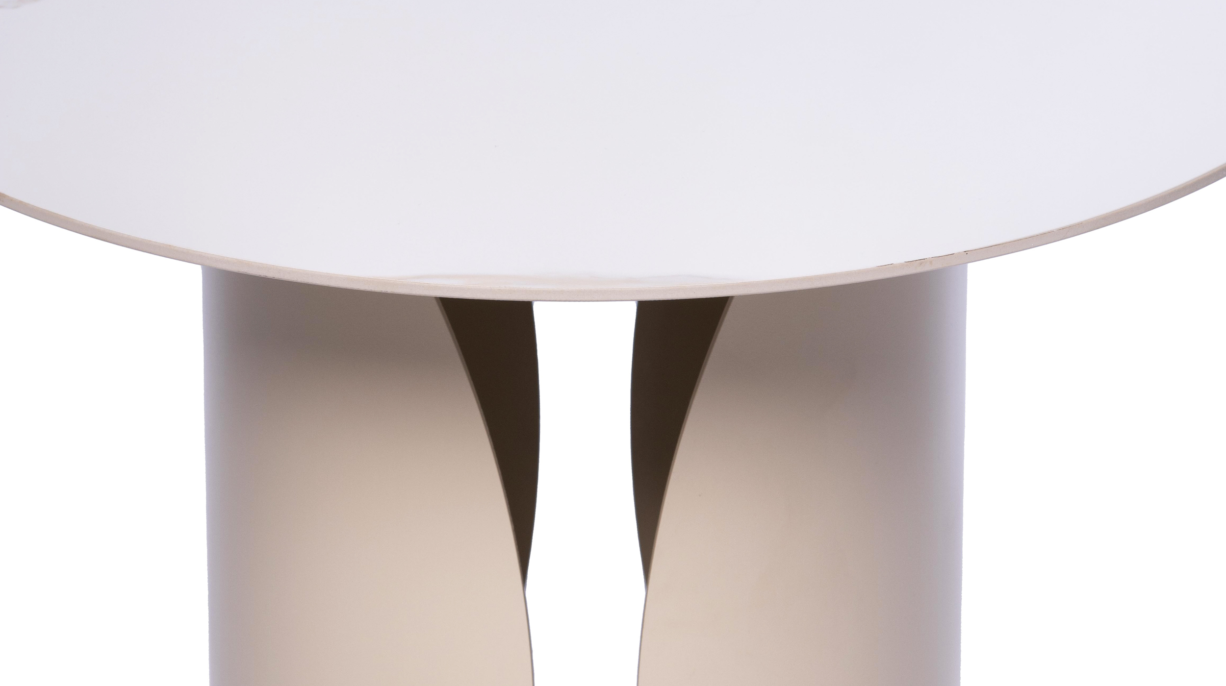 Couchtisch Marmoroptik weiß hochglanz - rund - 60 x 60 cm - KIRA